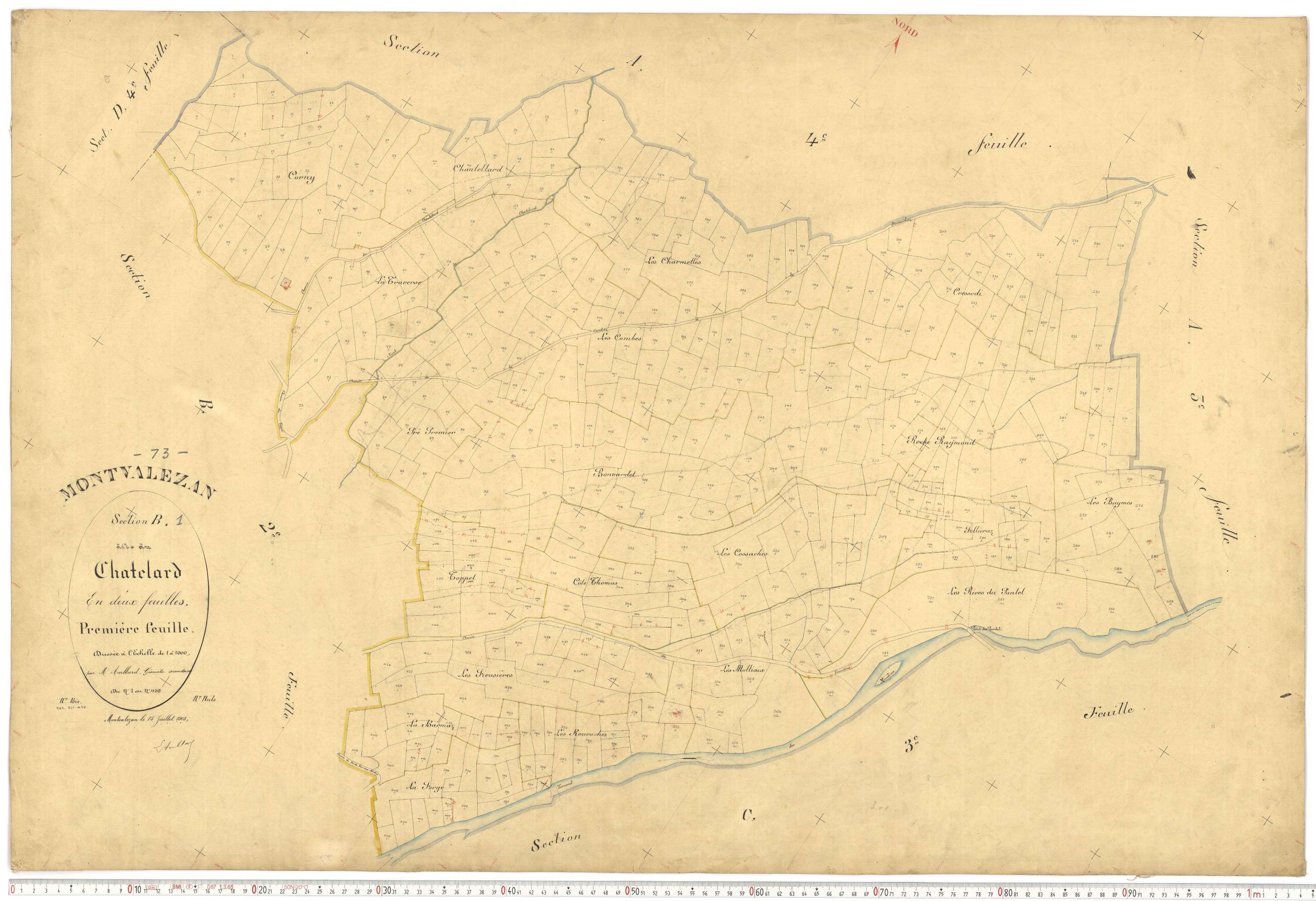 Montvalezan - Plans cadastraux du premier cadastre français.