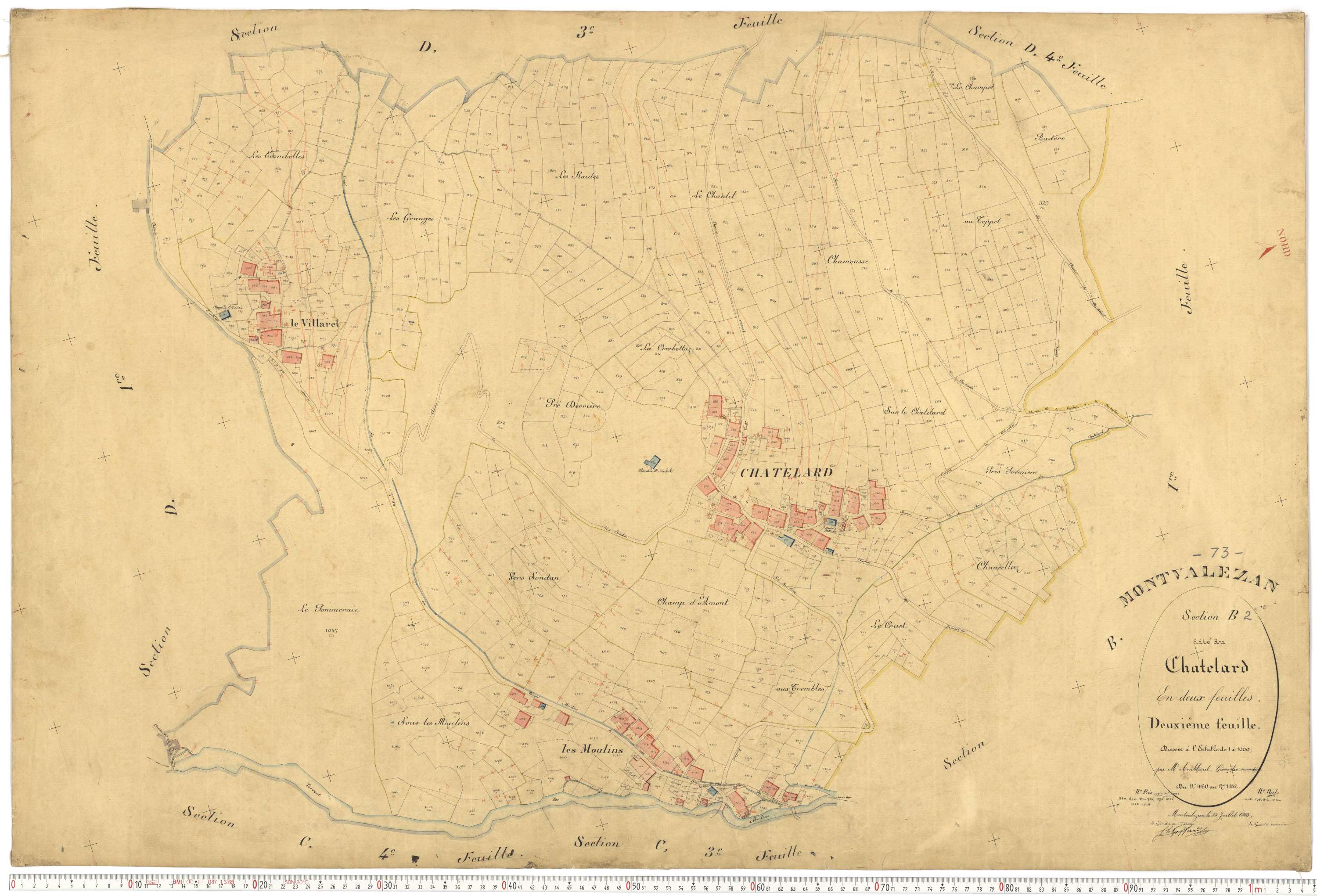 Montvalezan - Plans cadastraux du premier cadastre français.