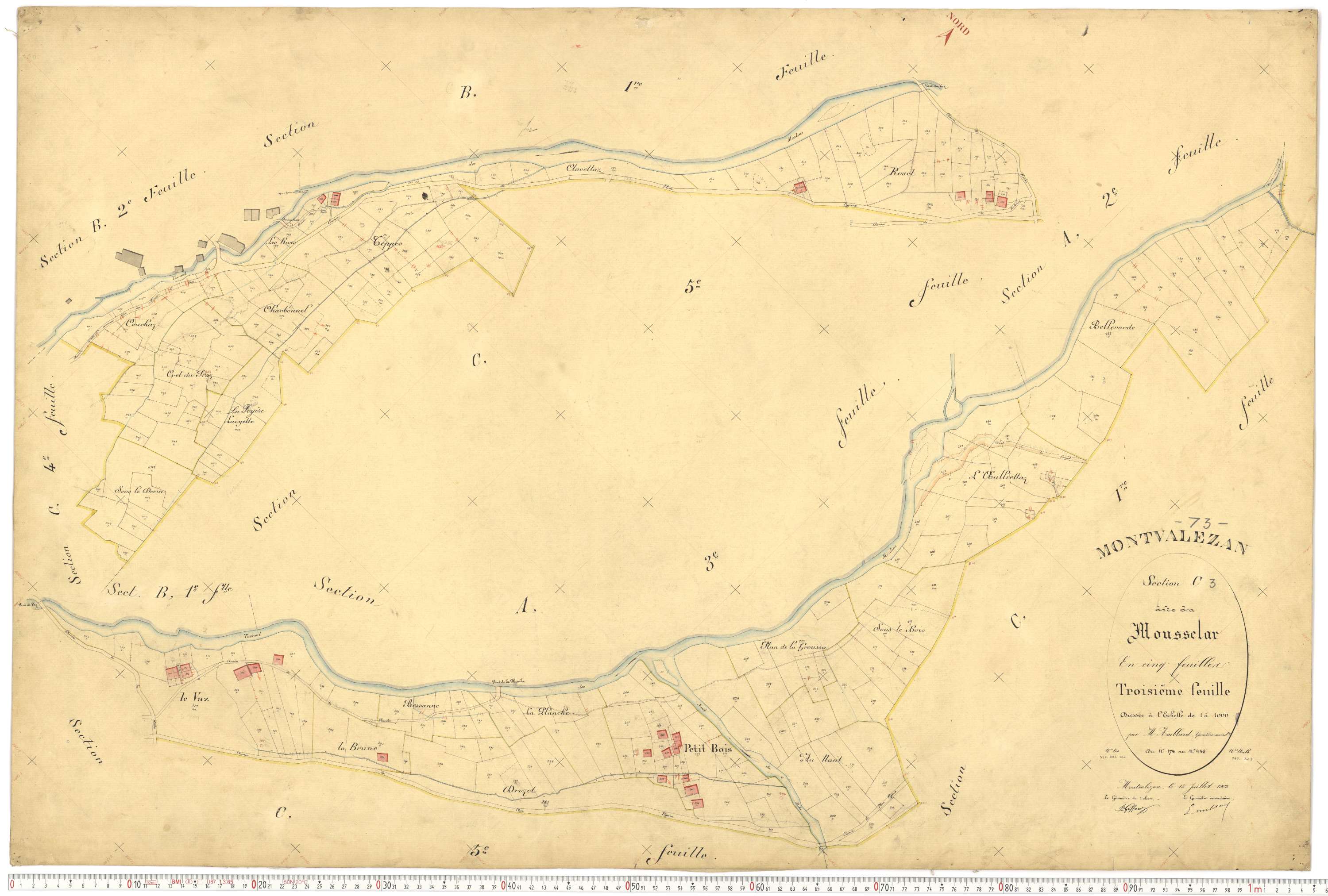 Montvalezan - Plans cadastraux du premier cadastre français.