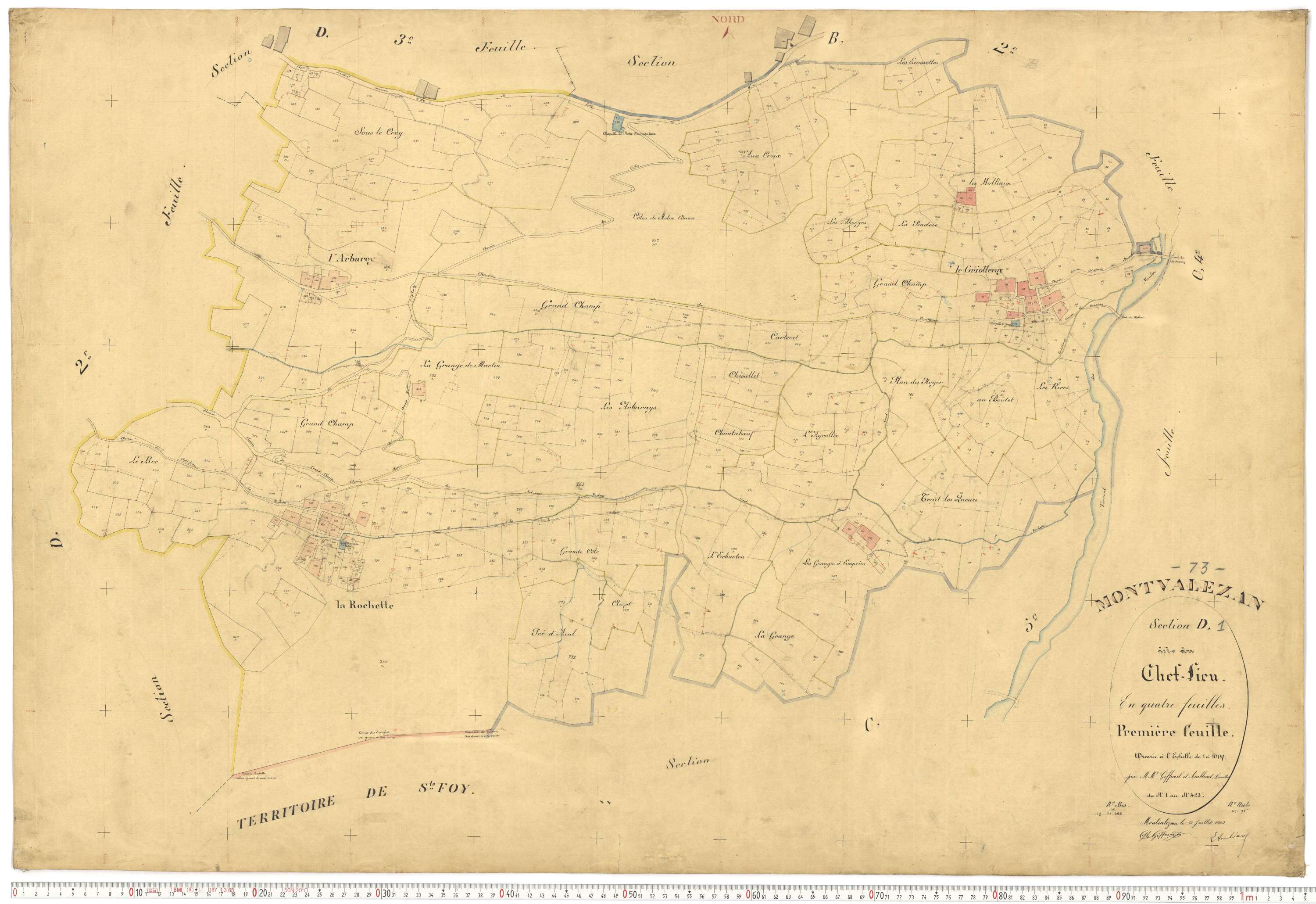 Montvalezan - Plans cadastraux du premier cadastre français.