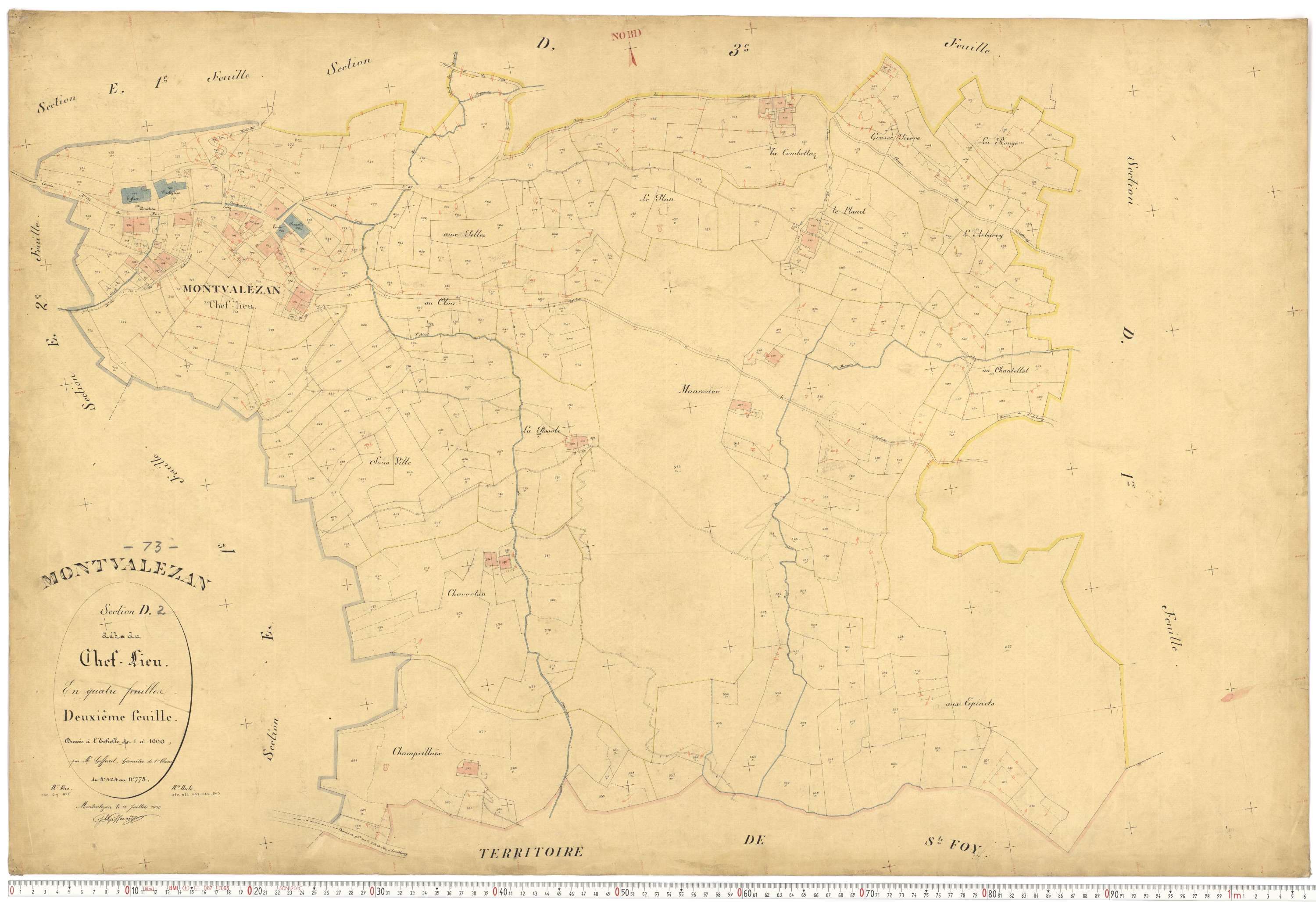 Montvalezan - Plans cadastraux du premier cadastre français.