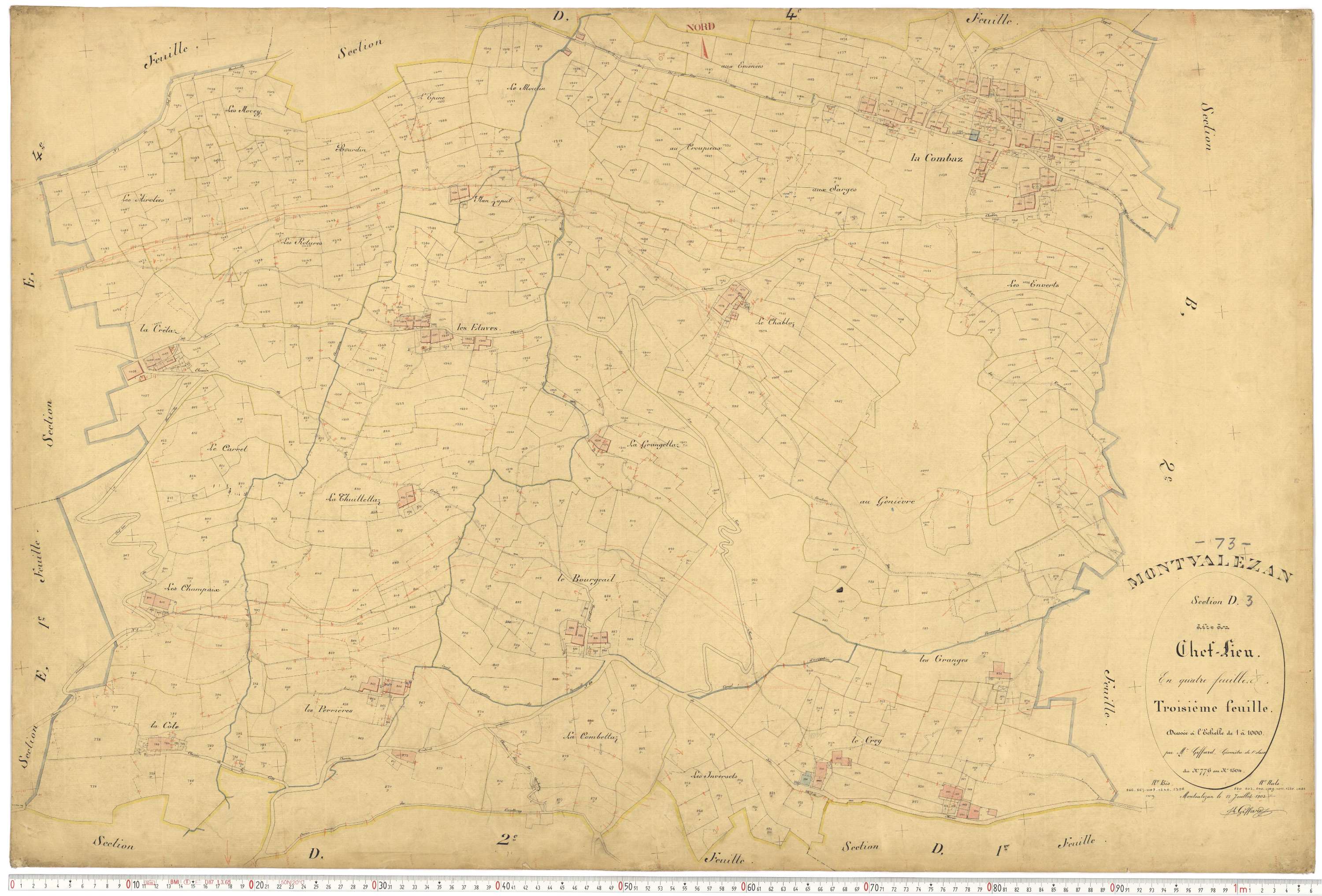 Montvalezan - Plans cadastraux du premier cadastre français.
