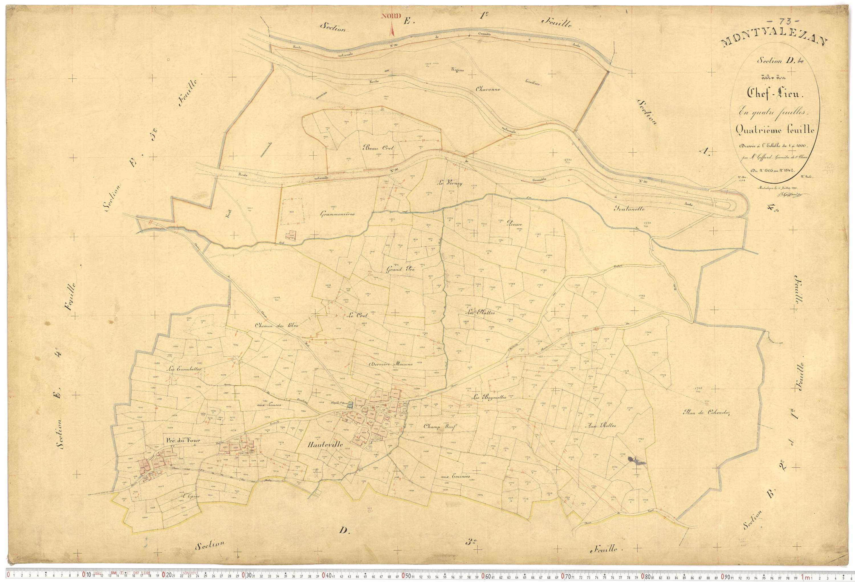 Montvalezan - Plans cadastraux du premier cadastre français.