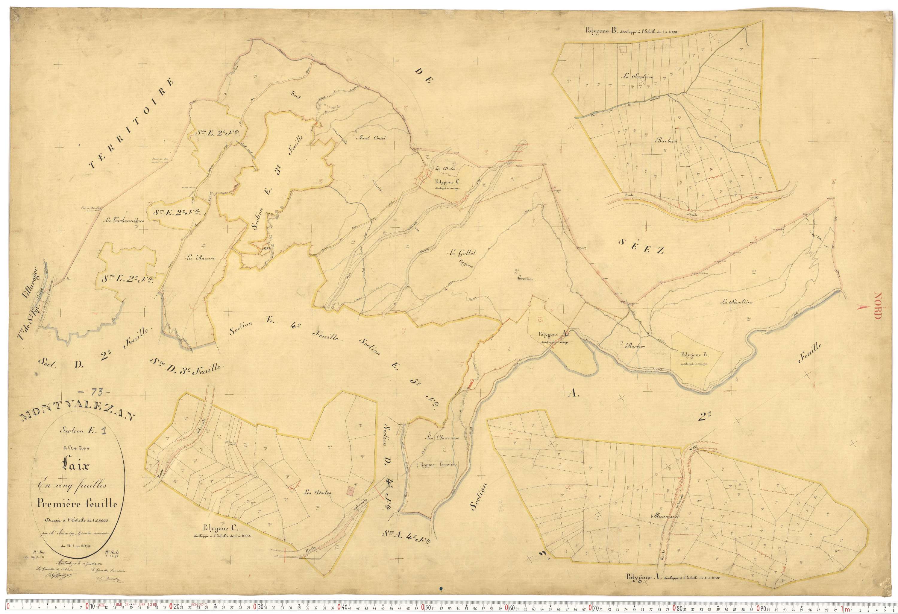 Montvalezan - Plans cadastraux du premier cadastre français.