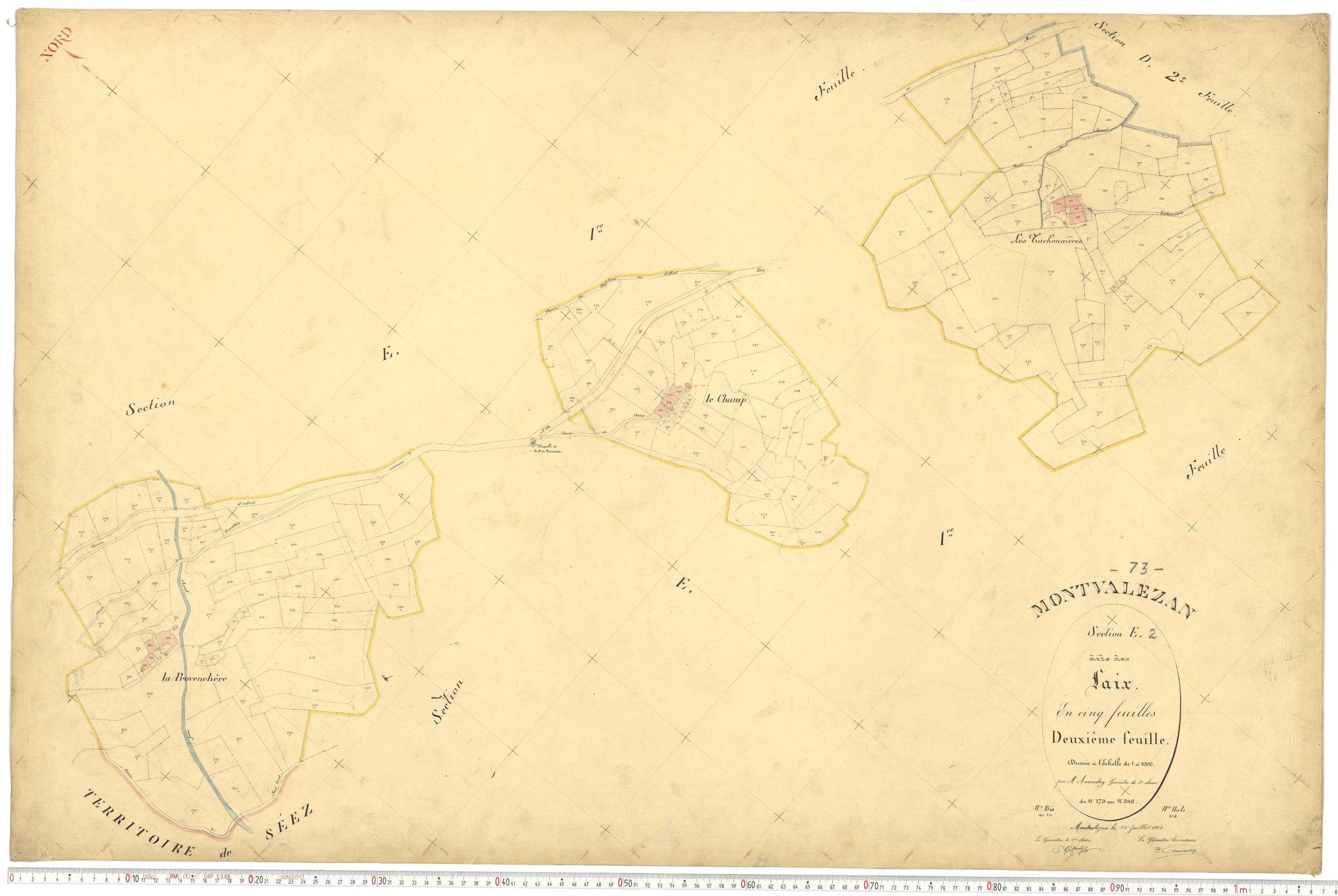 Montvalezan - Plans cadastraux du premier cadastre français.