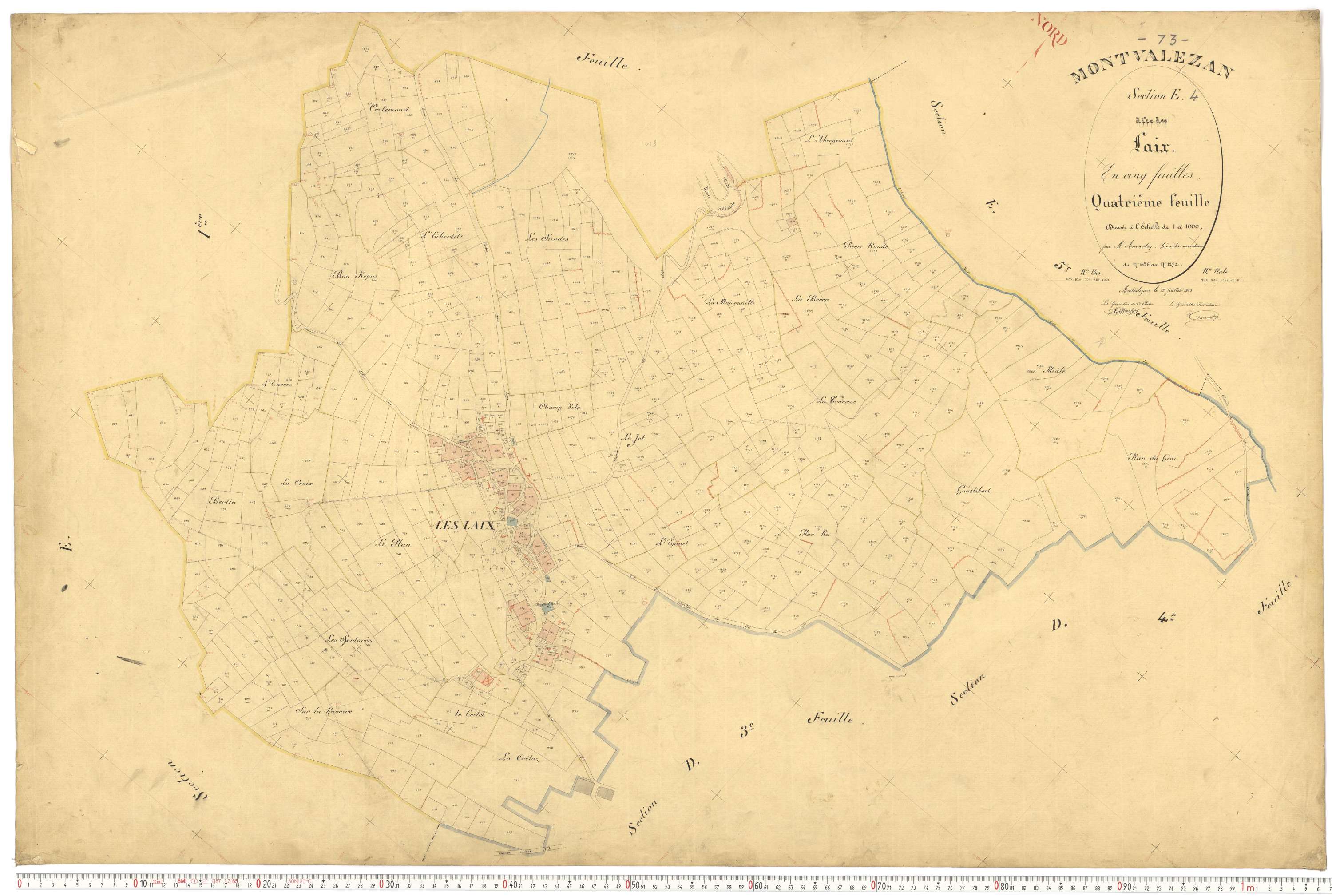 Montvalezan - Plans cadastraux du premier cadastre français.