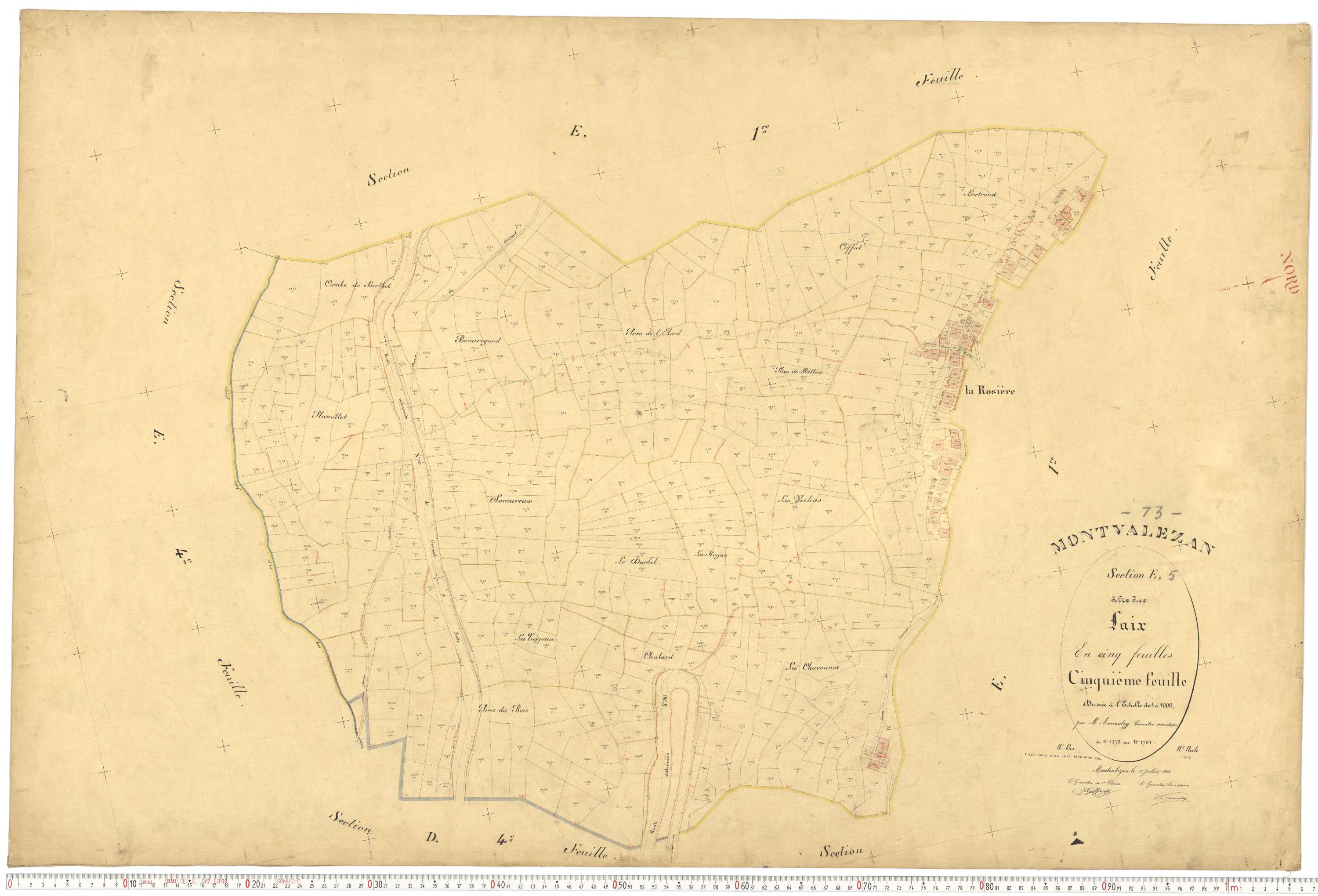 Montvalezan - Plans cadastraux du premier cadastre français.