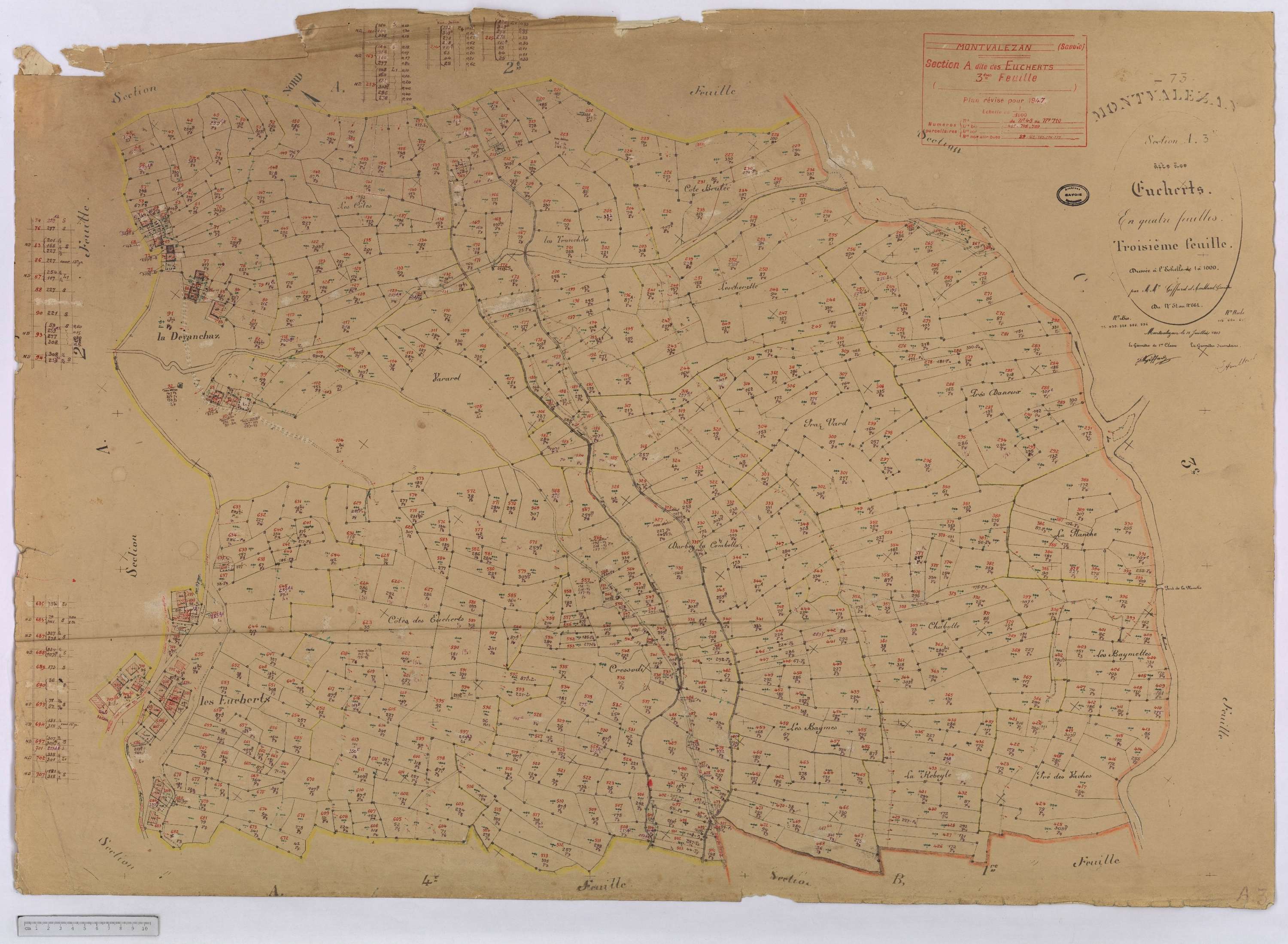 Montvalezan - Cadastre rénove (1947).