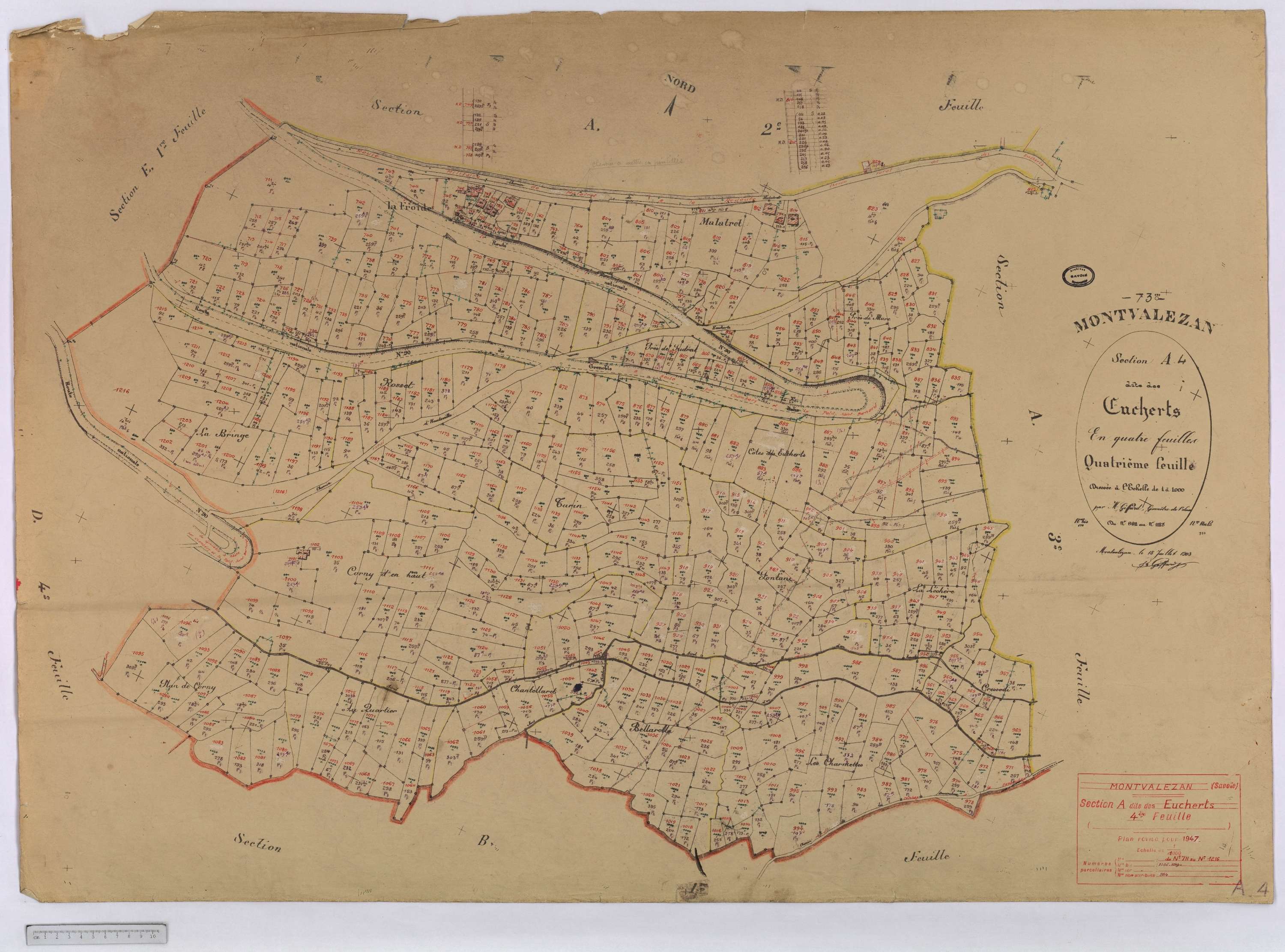 Montvalezan - Cadastre rénove (1947).