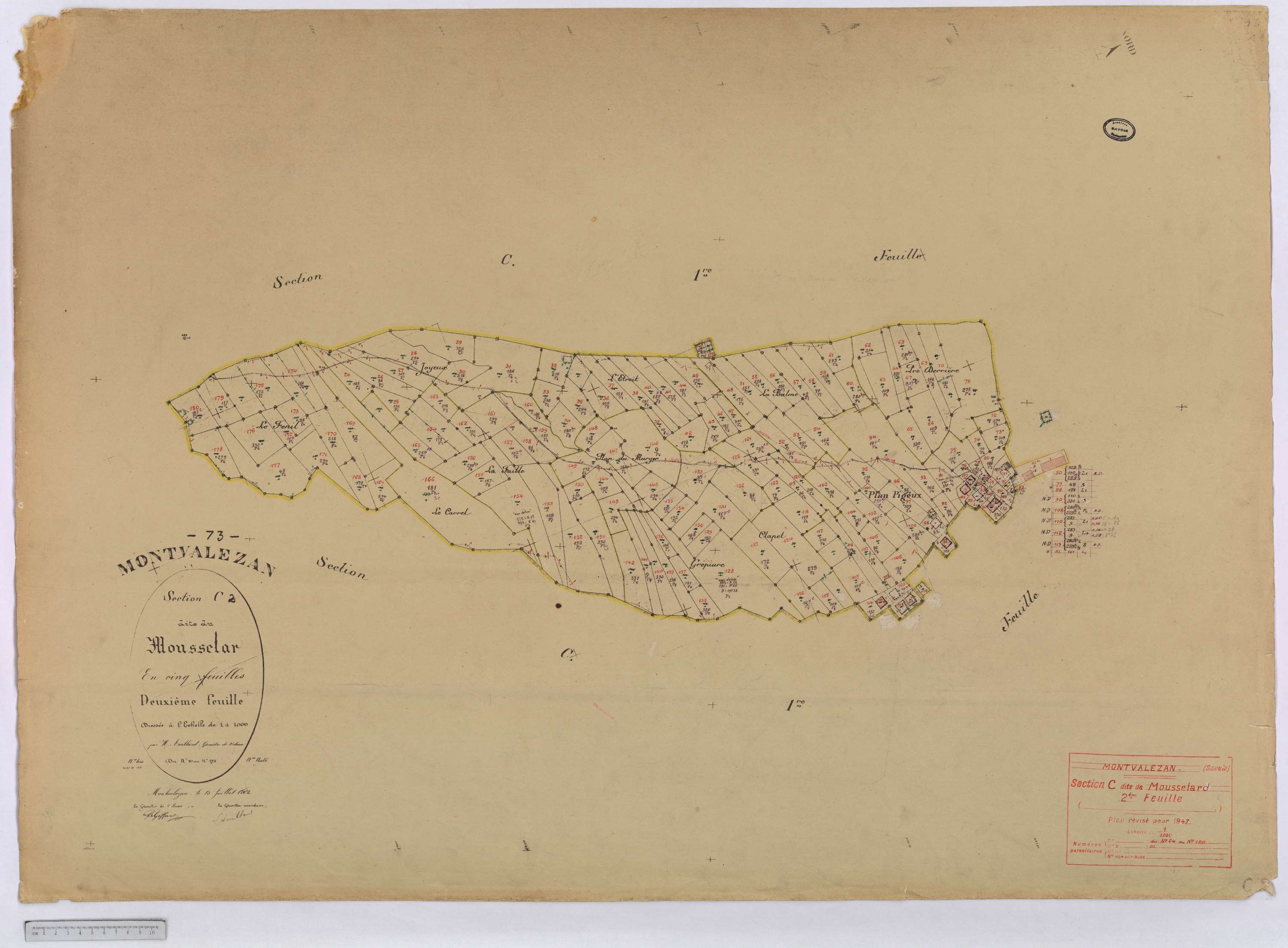 Montvalezan - Cadastre rénove (1947).