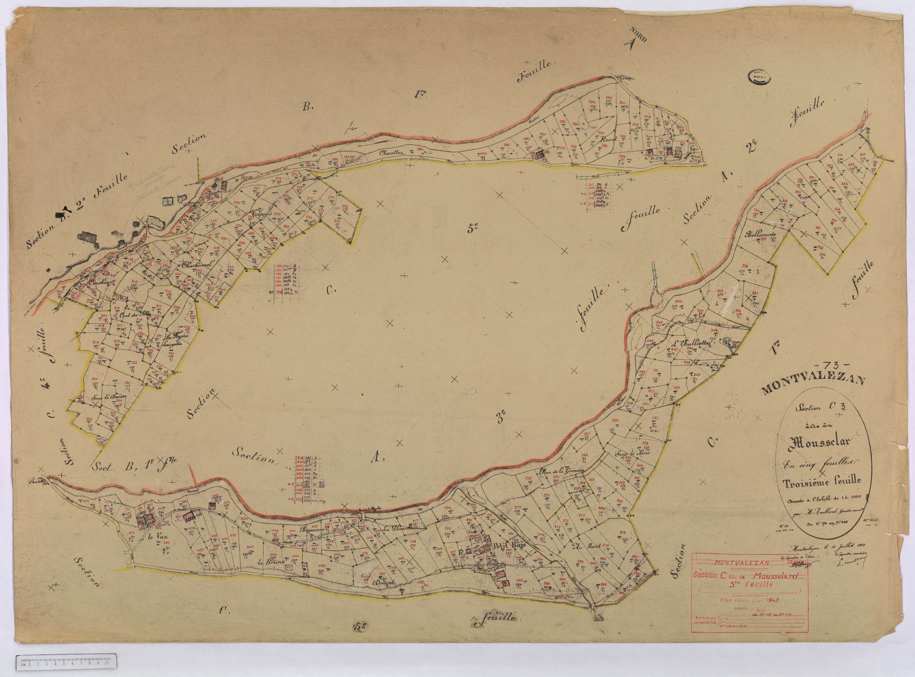 Montvalezan - Cadastre rénove (1947).
