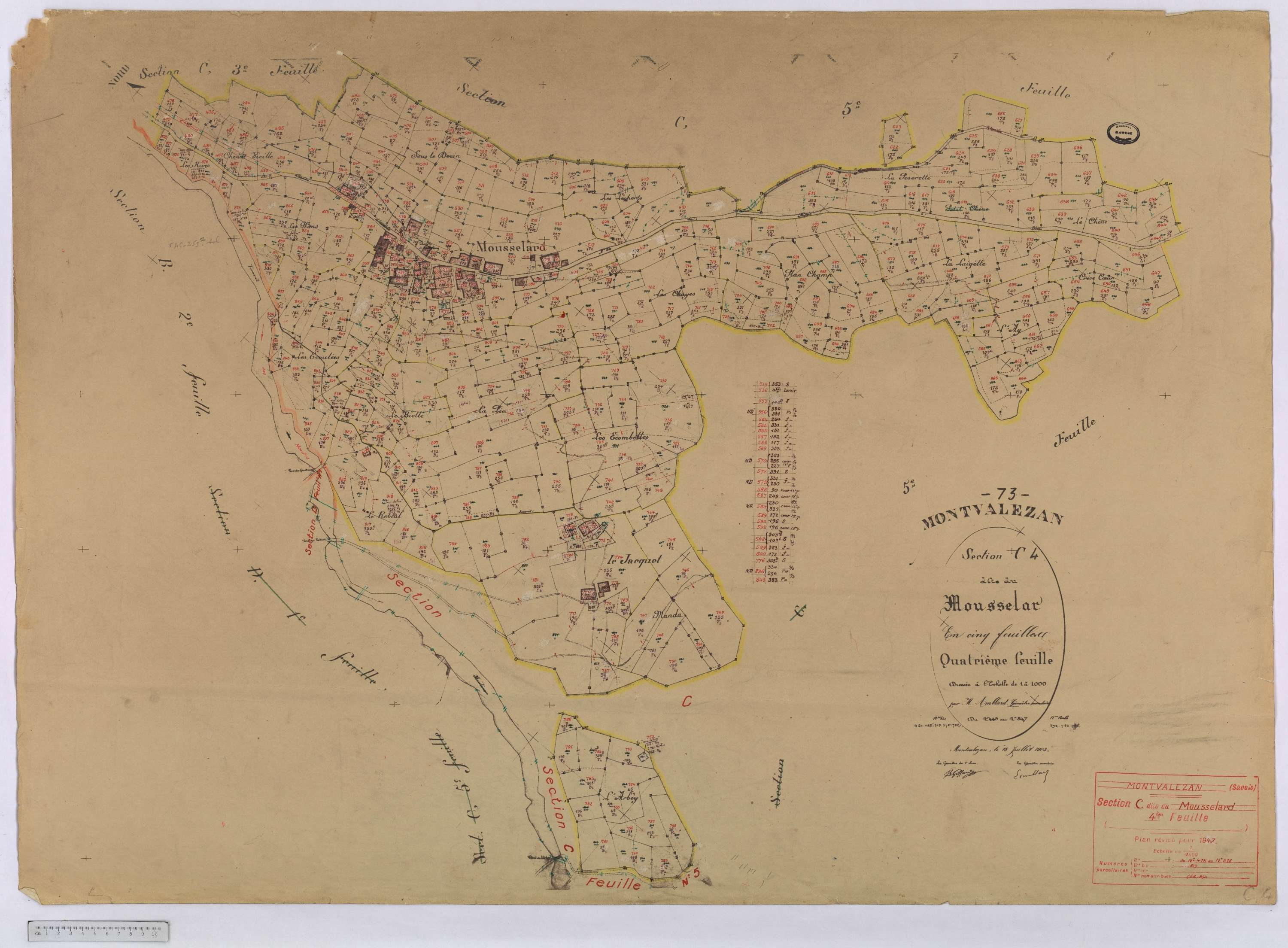 Montvalezan - Cadastre rénove (1947).