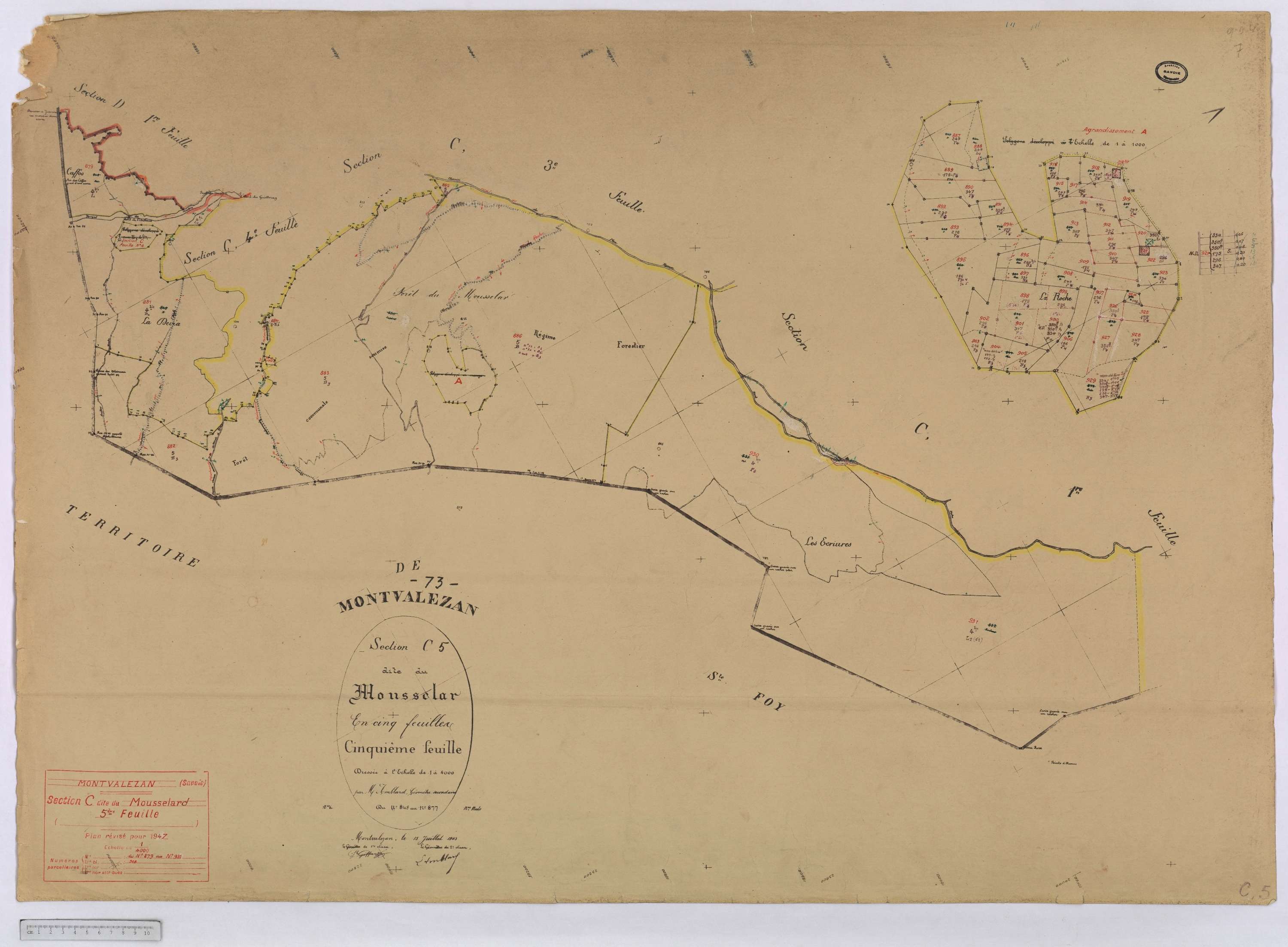 Montvalezan - Cadastre rénove (1947).