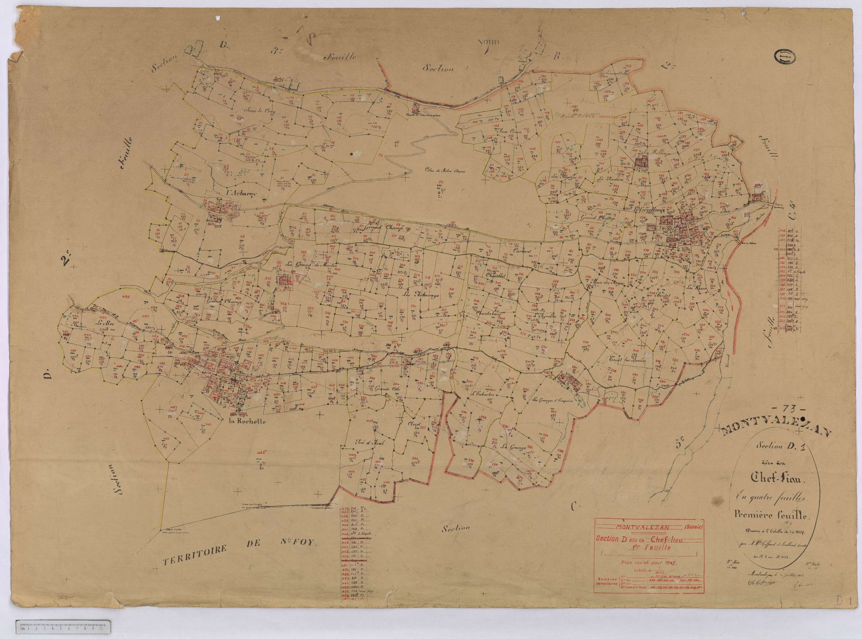 Montvalezan - Cadastre rénove (1947).