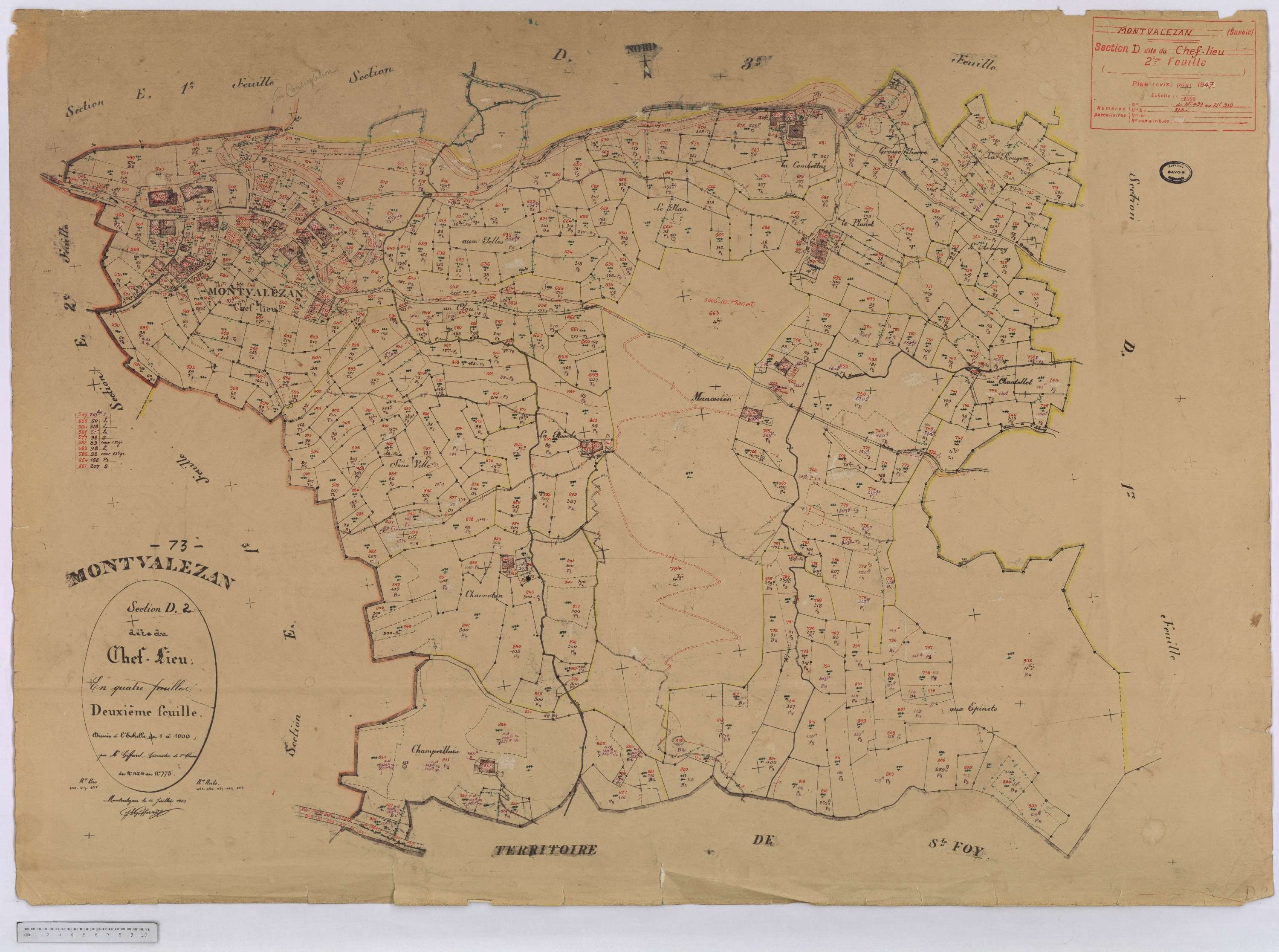 Montvalezan - Cadastre rénove (1947).