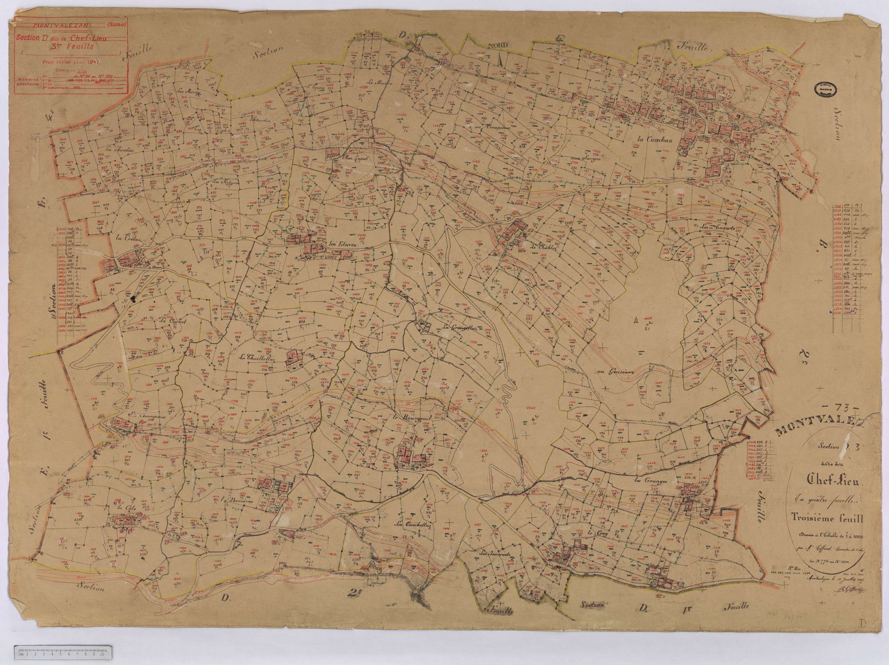 Montvalezan - Cadastre rénove (1947).