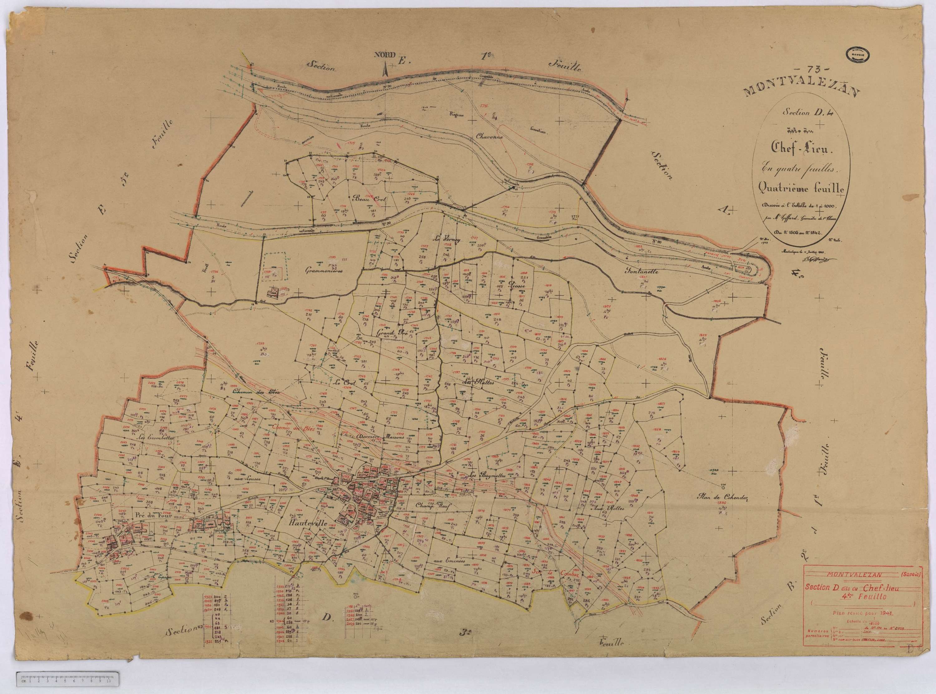 Montvalezan - Cadastre rénove (1947).