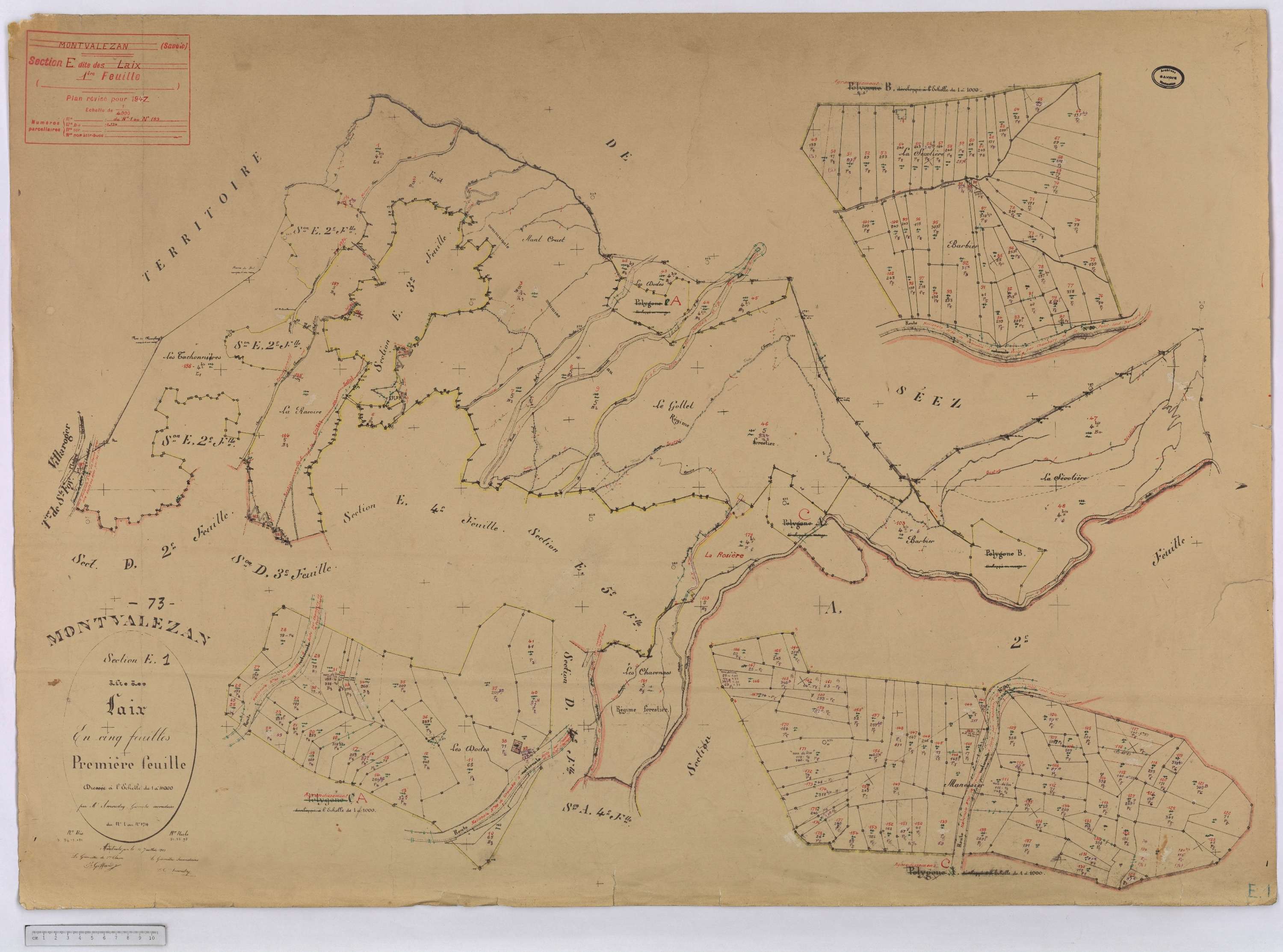 Montvalezan - Cadastre rénove (1947).