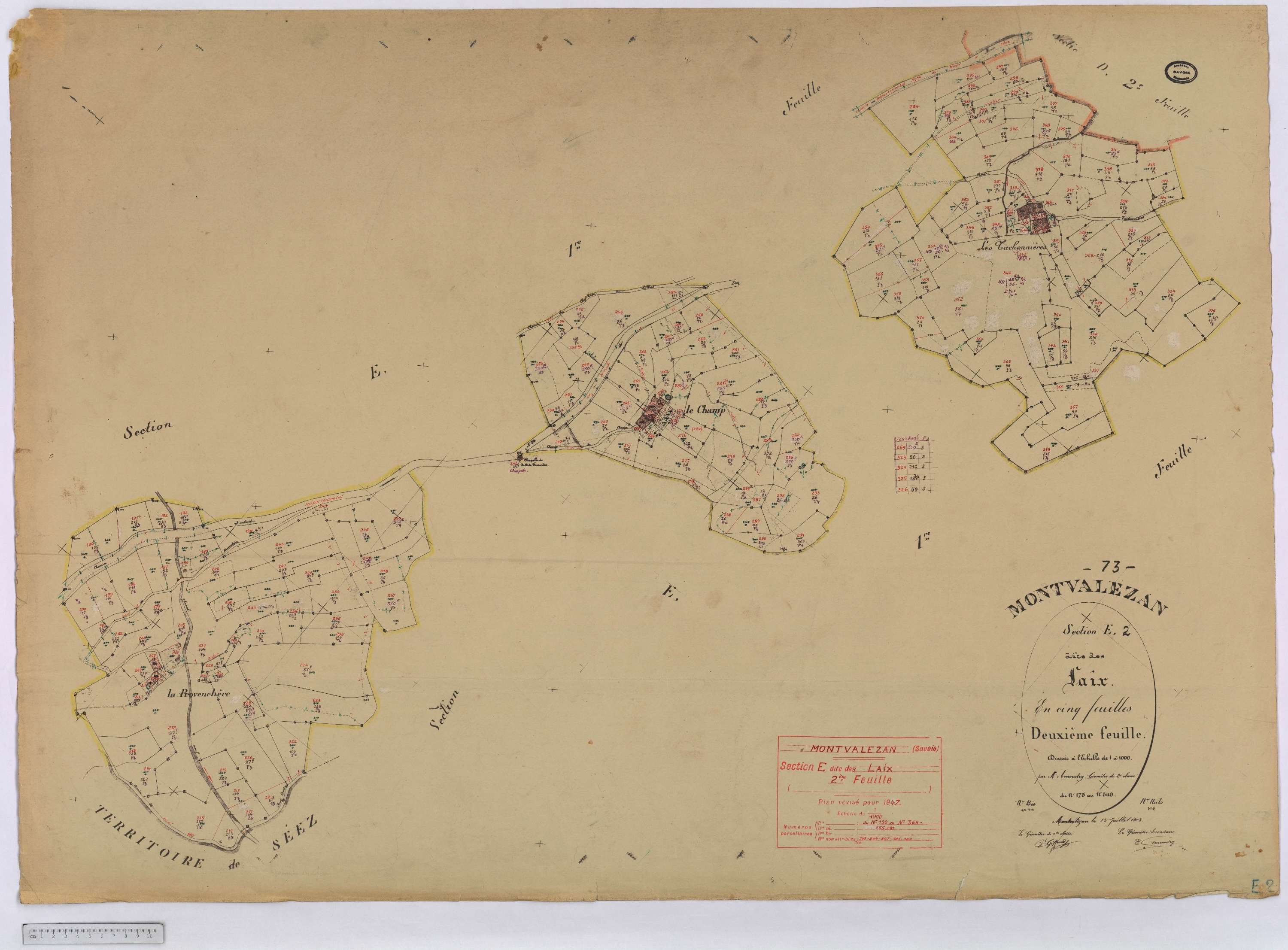 Montvalezan - Cadastre rénove (1947).