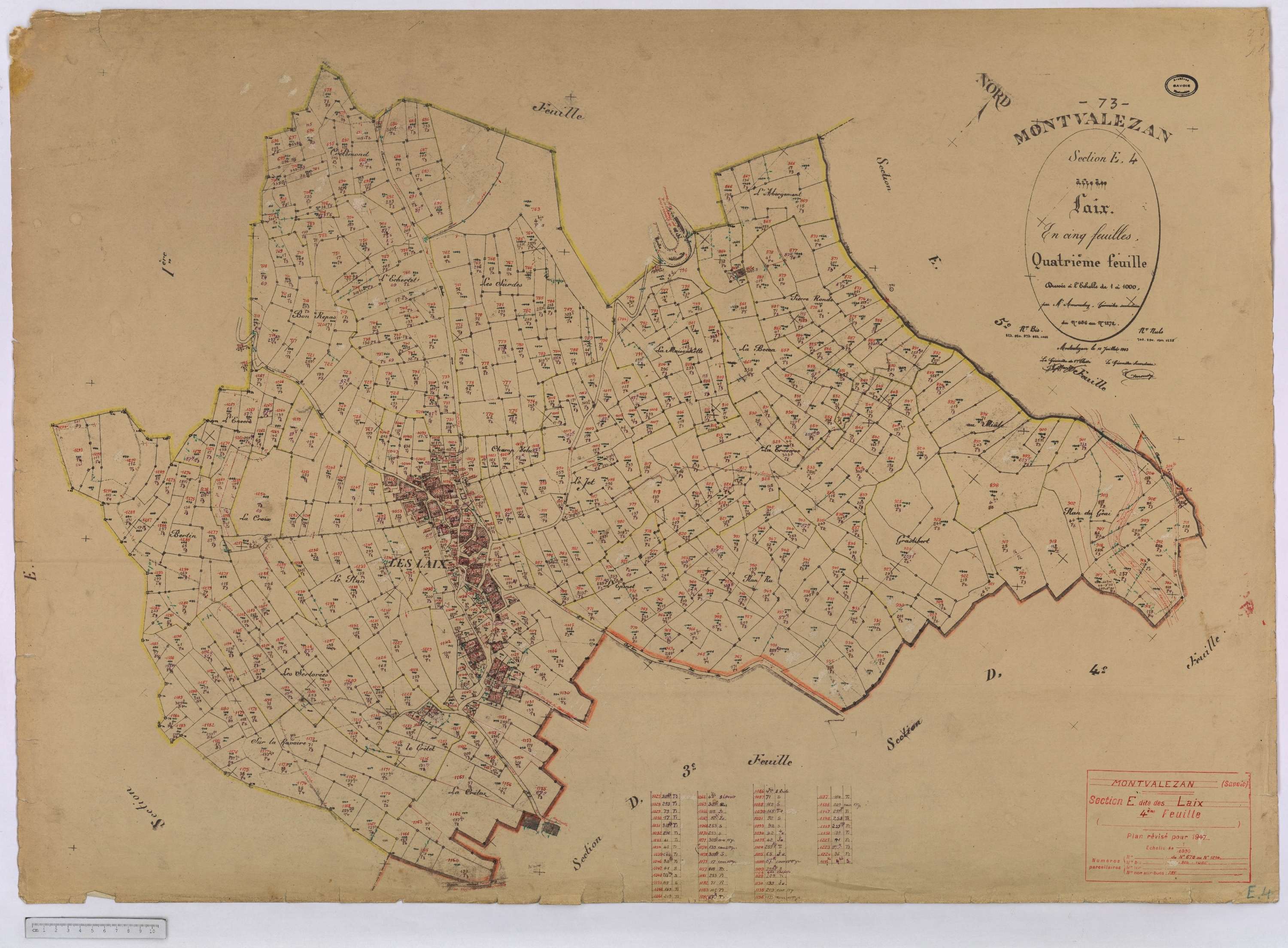 Montvalezan - Cadastre rénove (1947).