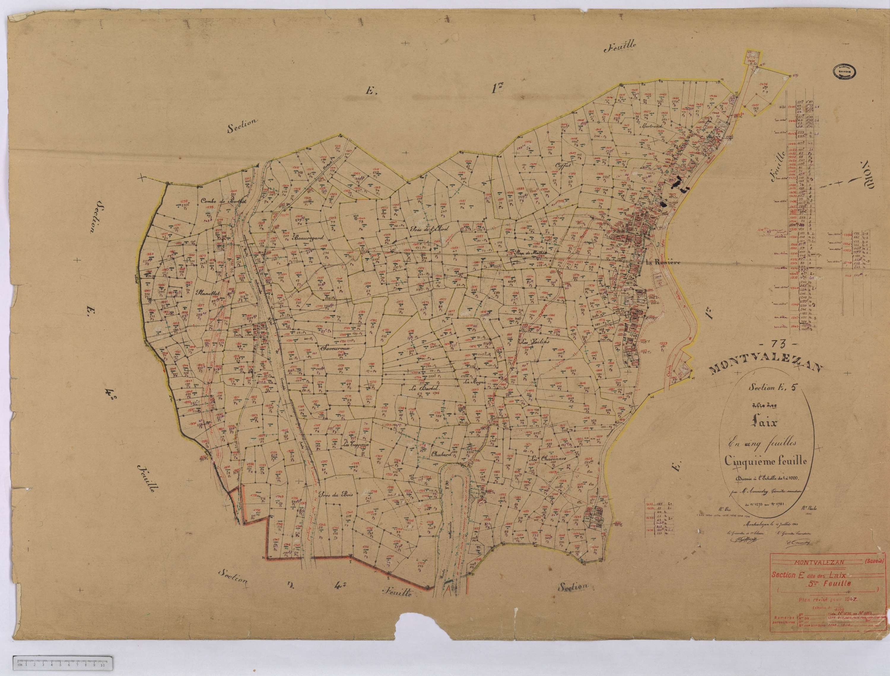 Montvalezan - Cadastre rénove (1947).