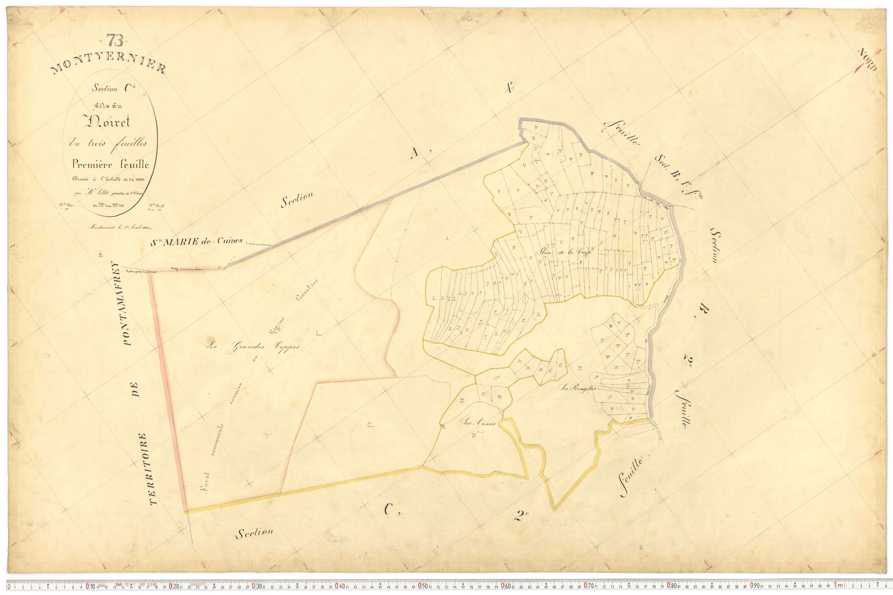 Montvernier - Plans cadastraux du premier cadastre français.