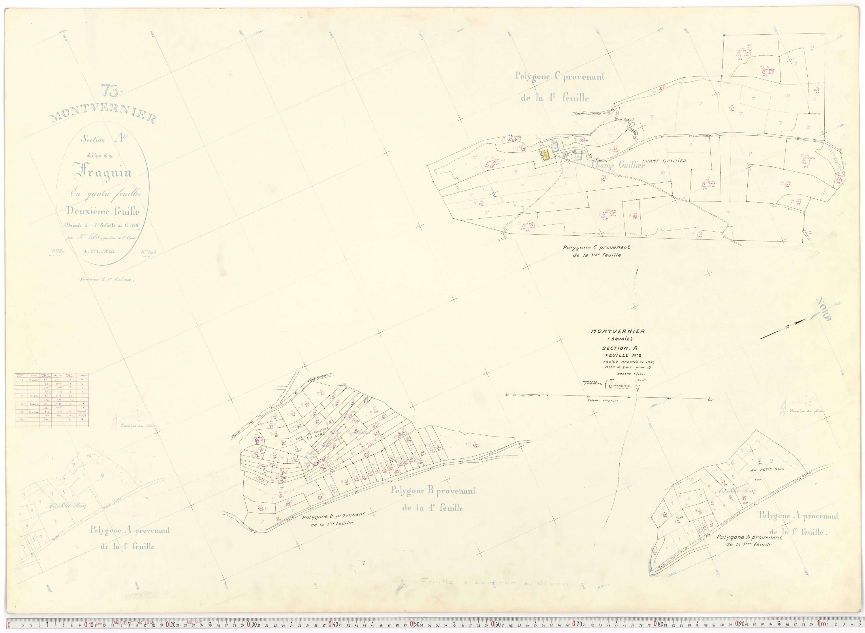 Montvernier - Plans cadastraux du cadastre rénové.