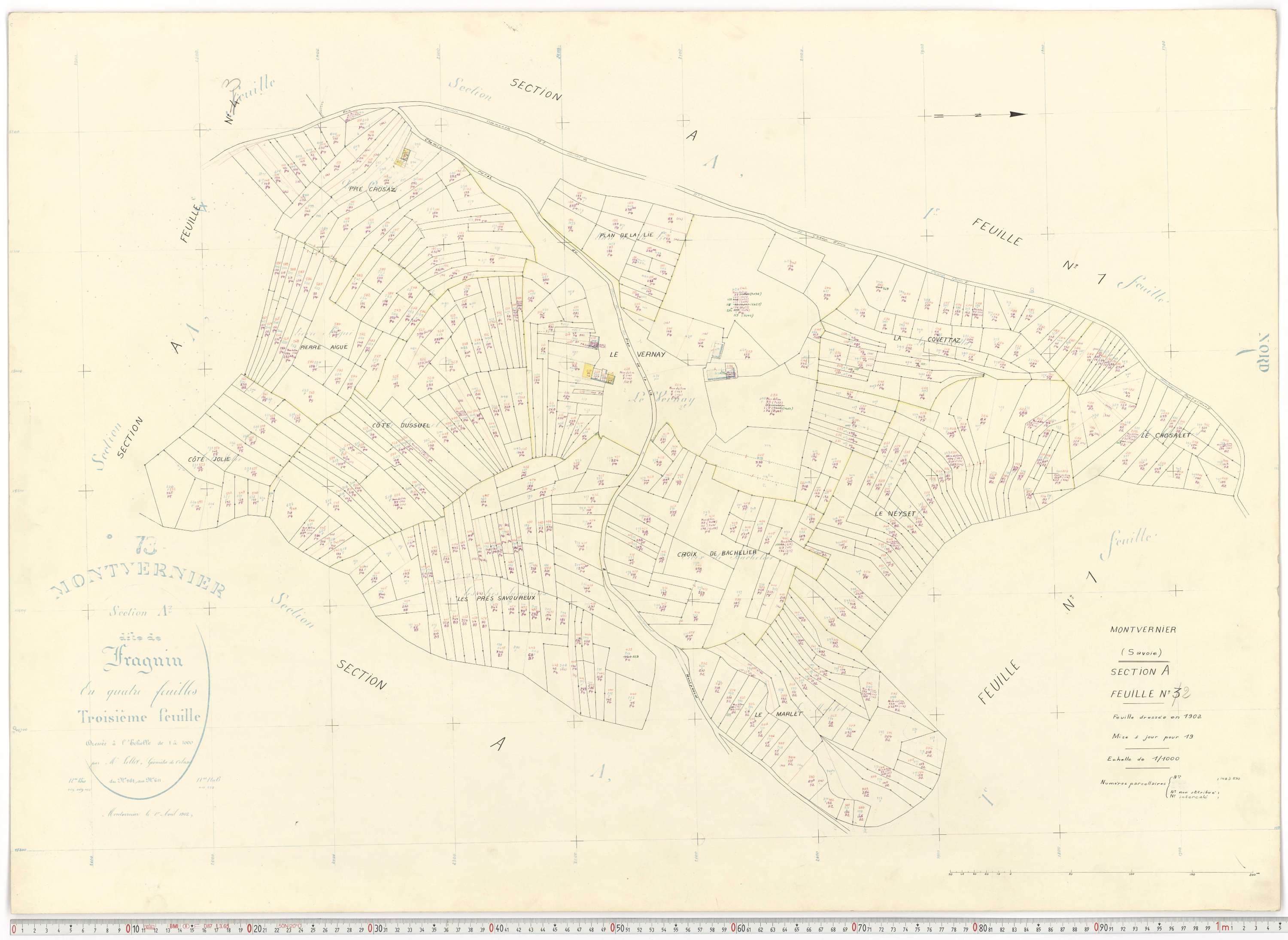 Montvernier - Plans cadastraux du cadastre rénové.