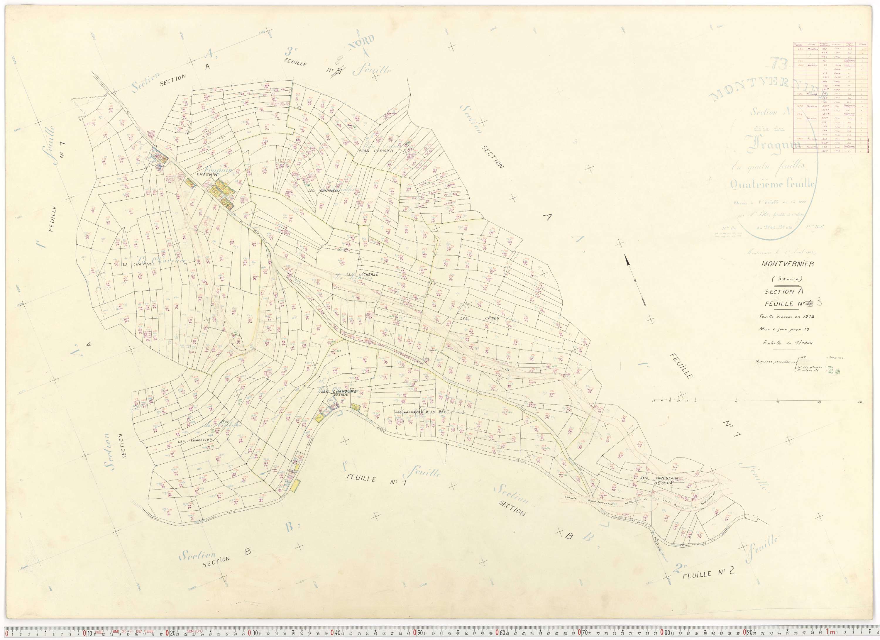 Montvernier - Plans cadastraux du cadastre rénové.