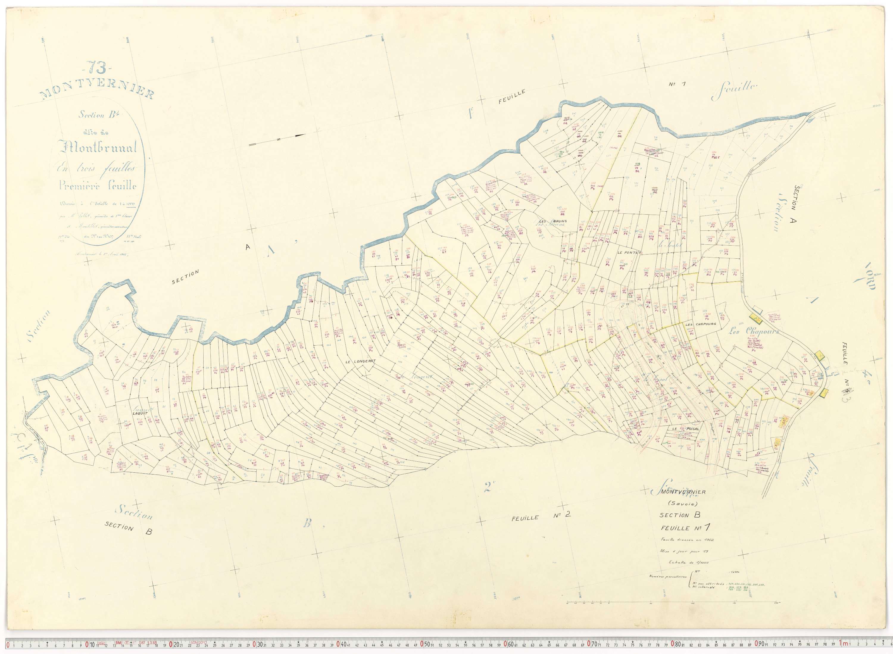 Montvernier - Plans cadastraux du cadastre rénové.