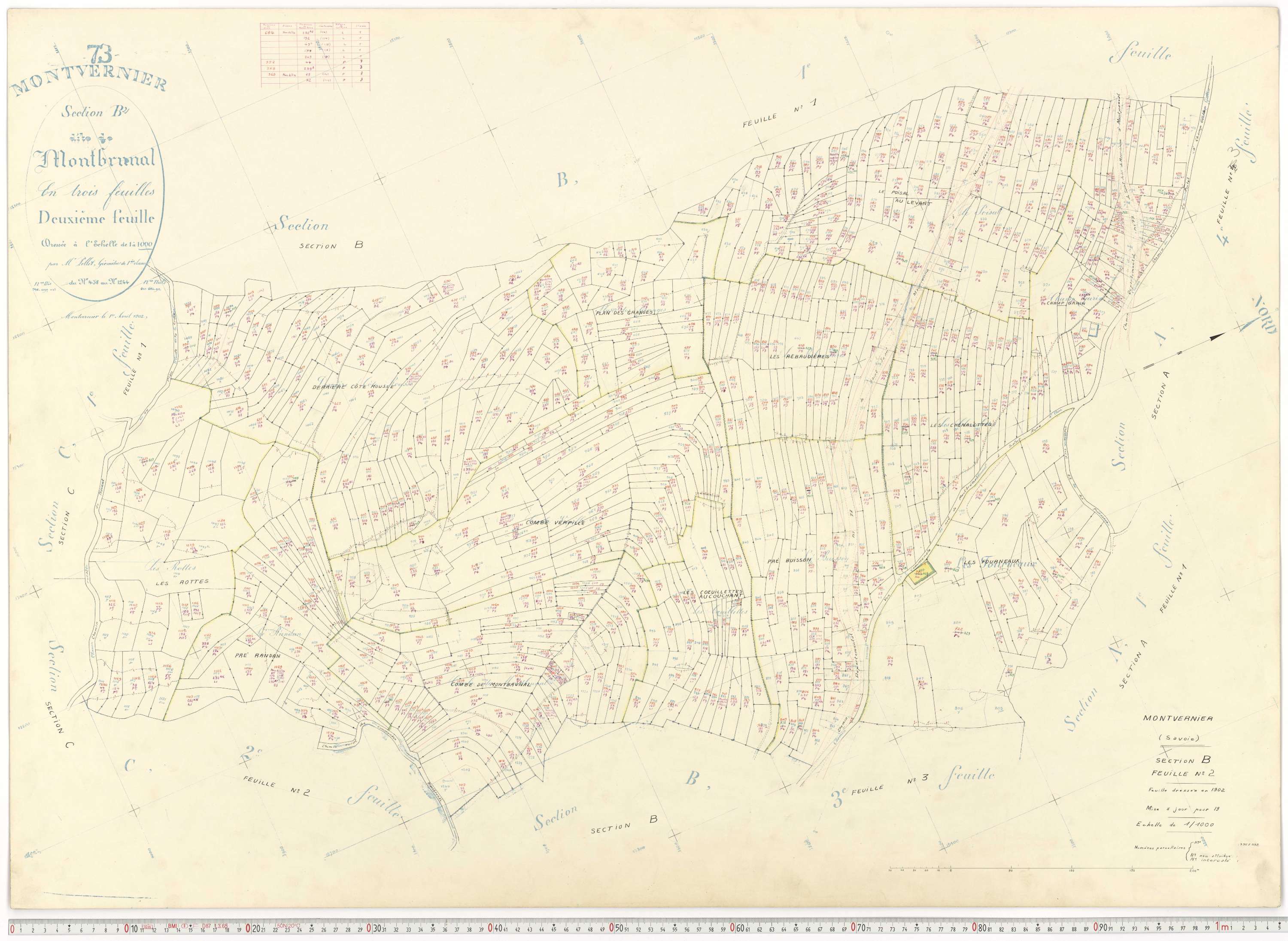 Montvernier - Plans cadastraux du cadastre rénové.