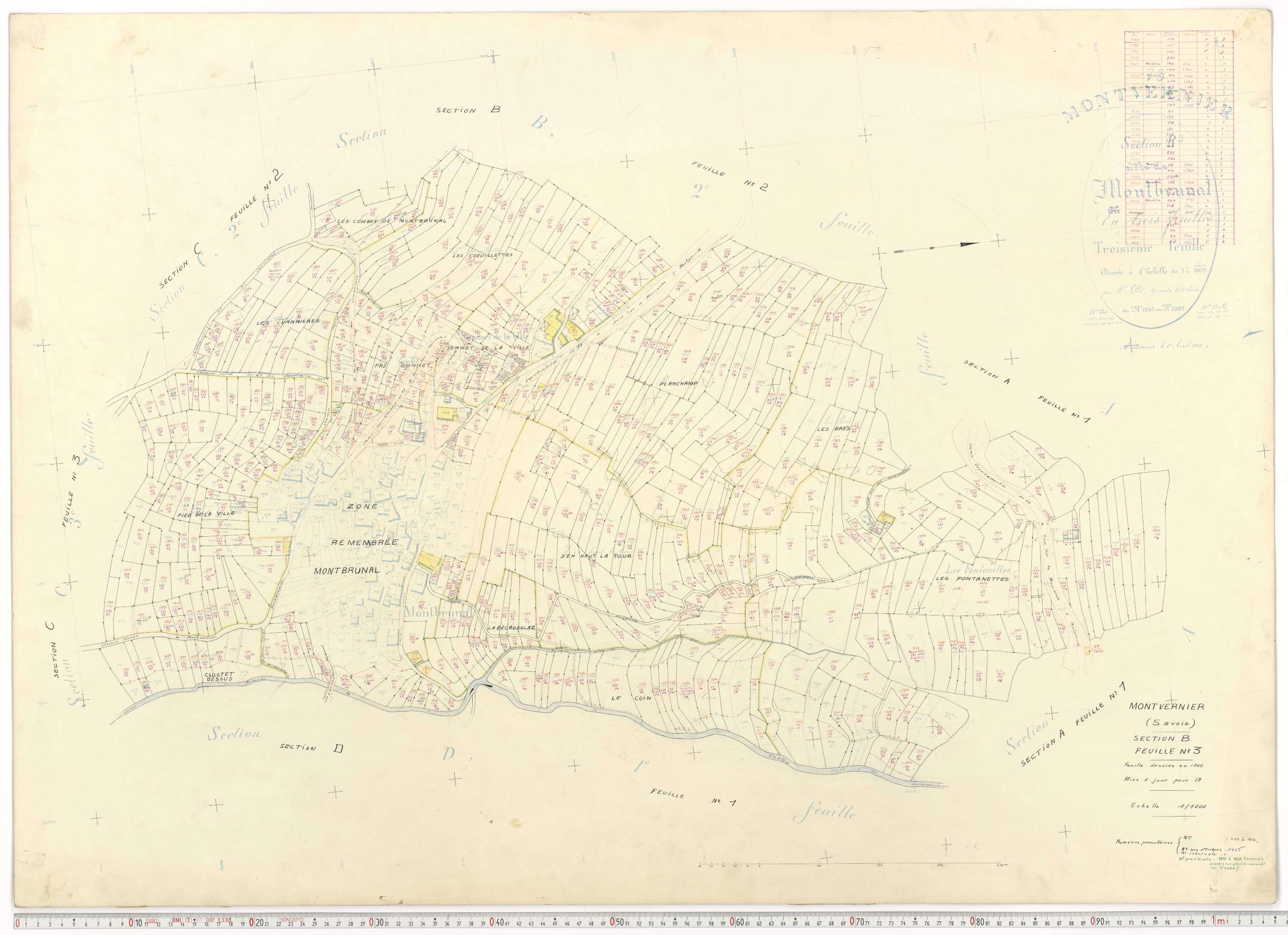 Montvernier - Plans cadastraux du cadastre rénové.