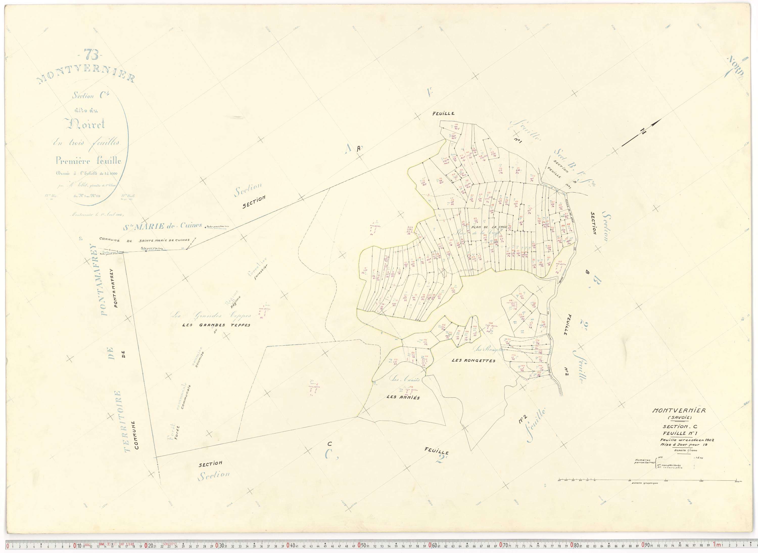 Montvernier - Plans cadastraux du cadastre rénové.