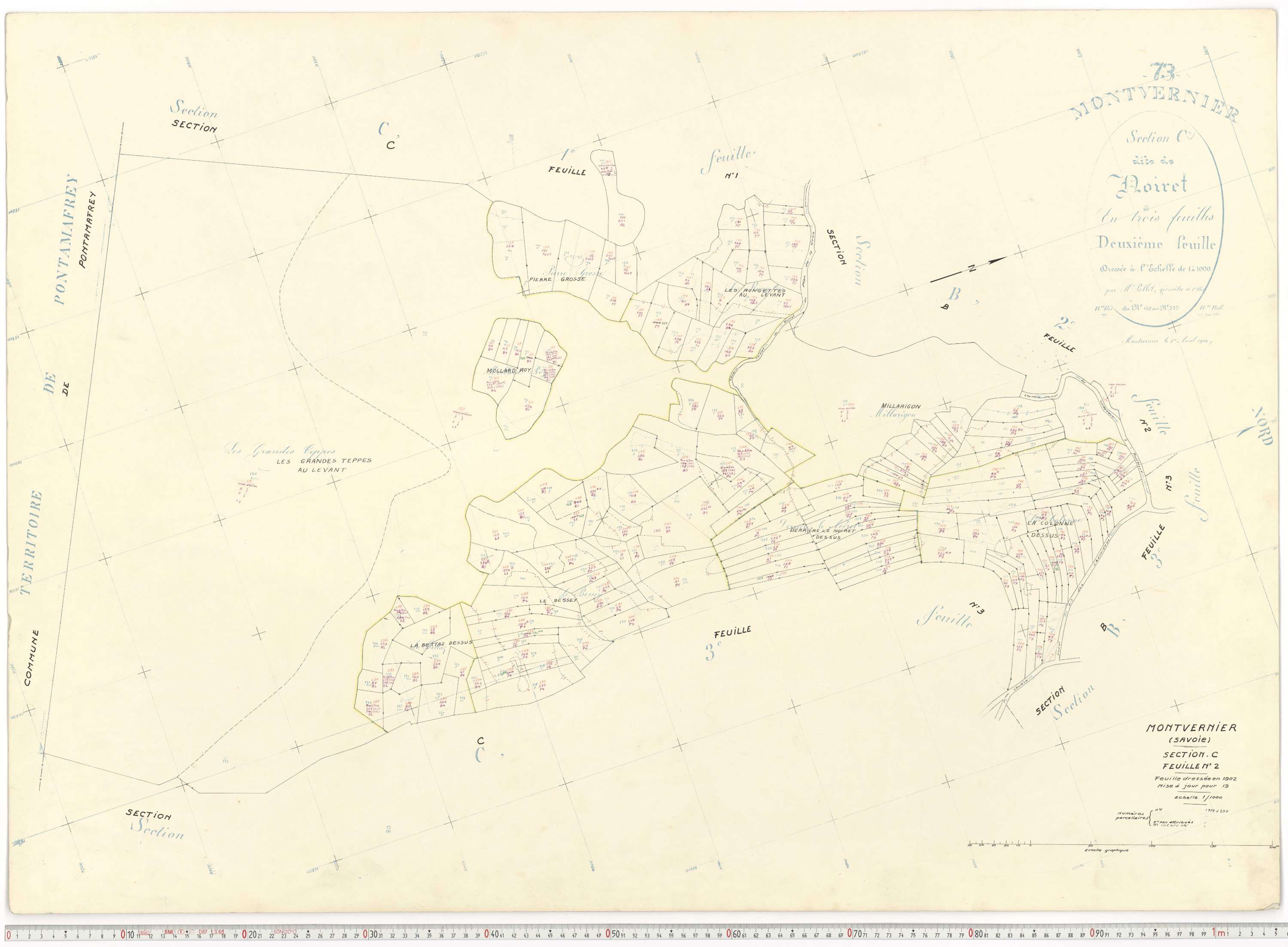 Montvernier - Plans cadastraux du cadastre rénové.