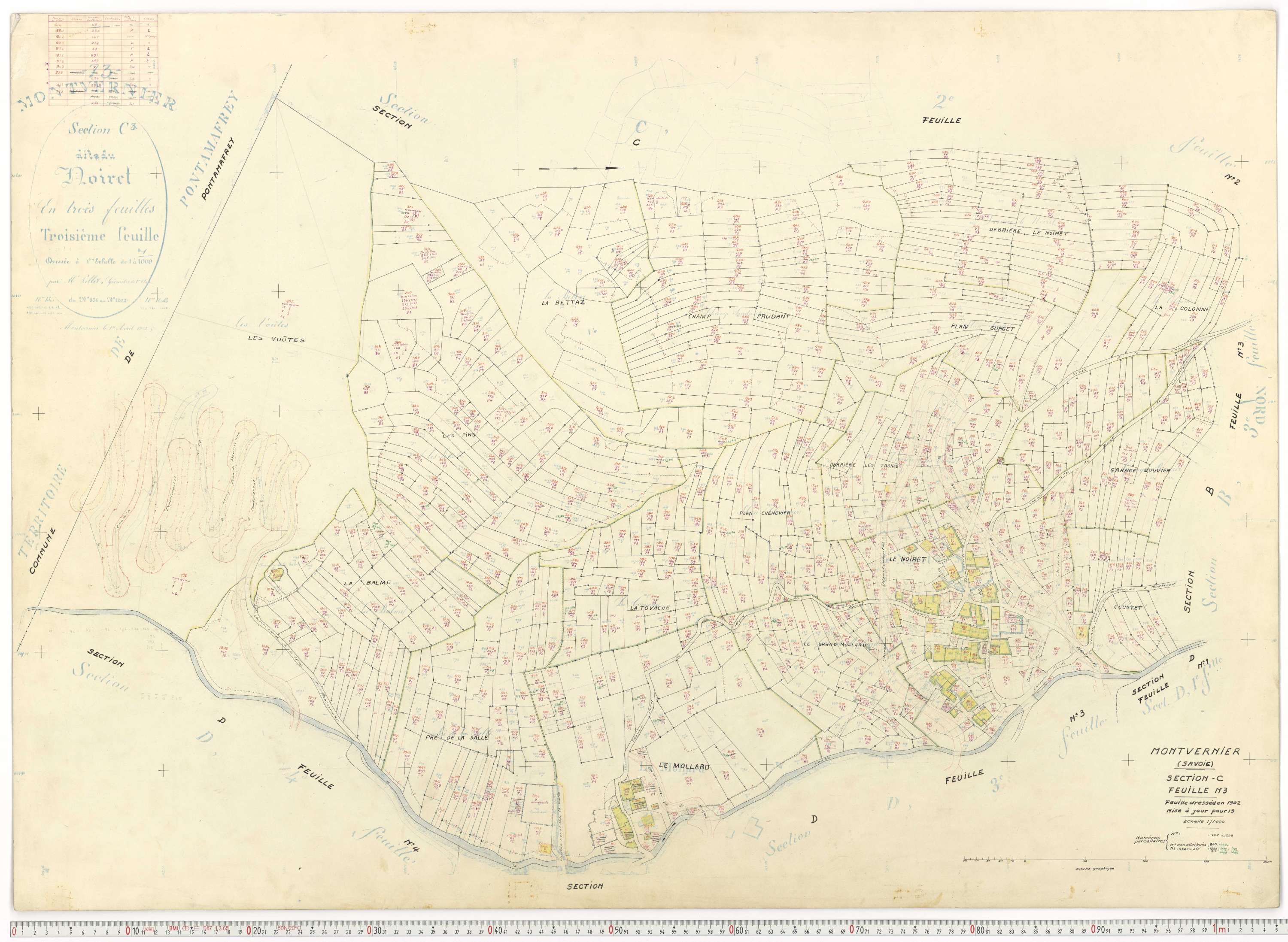 Montvernier - Plans cadastraux du cadastre rénové.