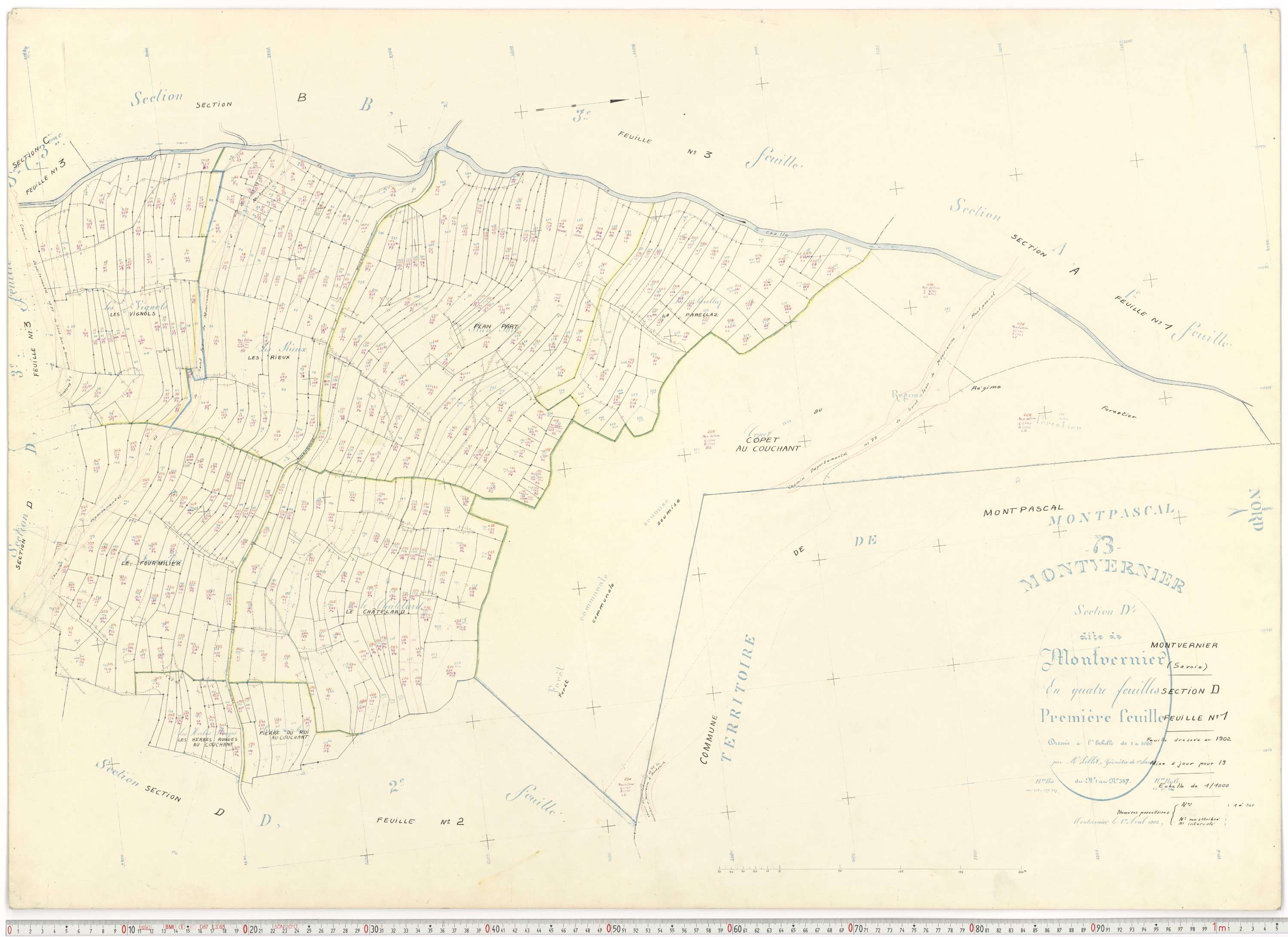 Montvernier - Plans cadastraux du cadastre rénové.