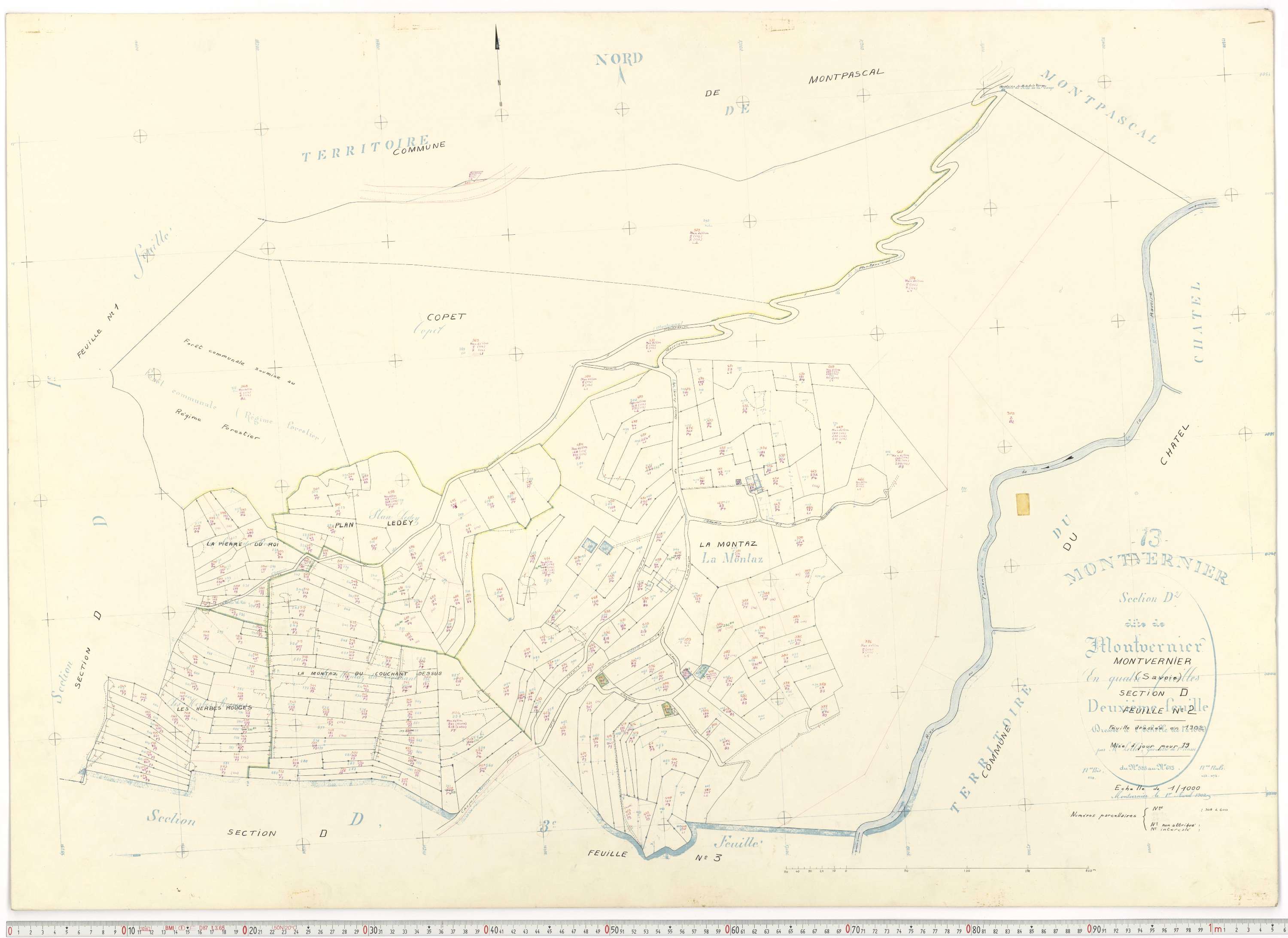 Montvernier - Plans cadastraux du cadastre rénové.