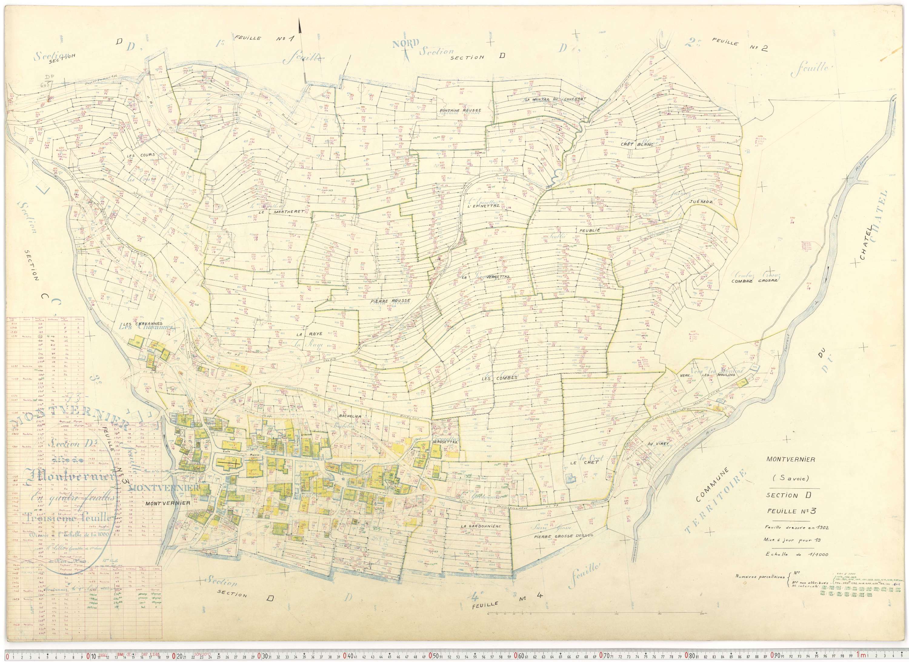 Montvernier - Plans cadastraux du cadastre rénové.