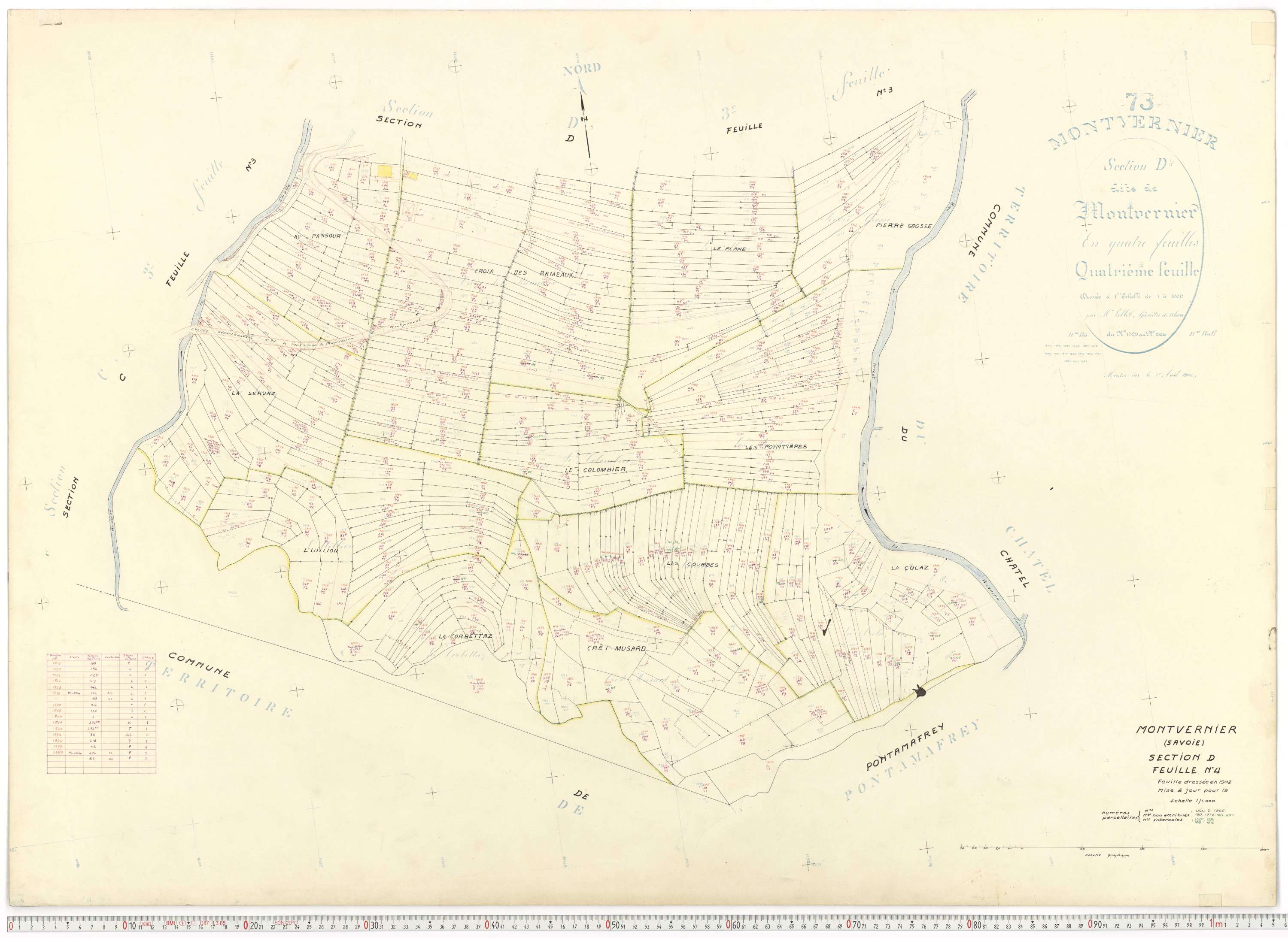 Montvernier - Plans cadastraux du cadastre rénové.