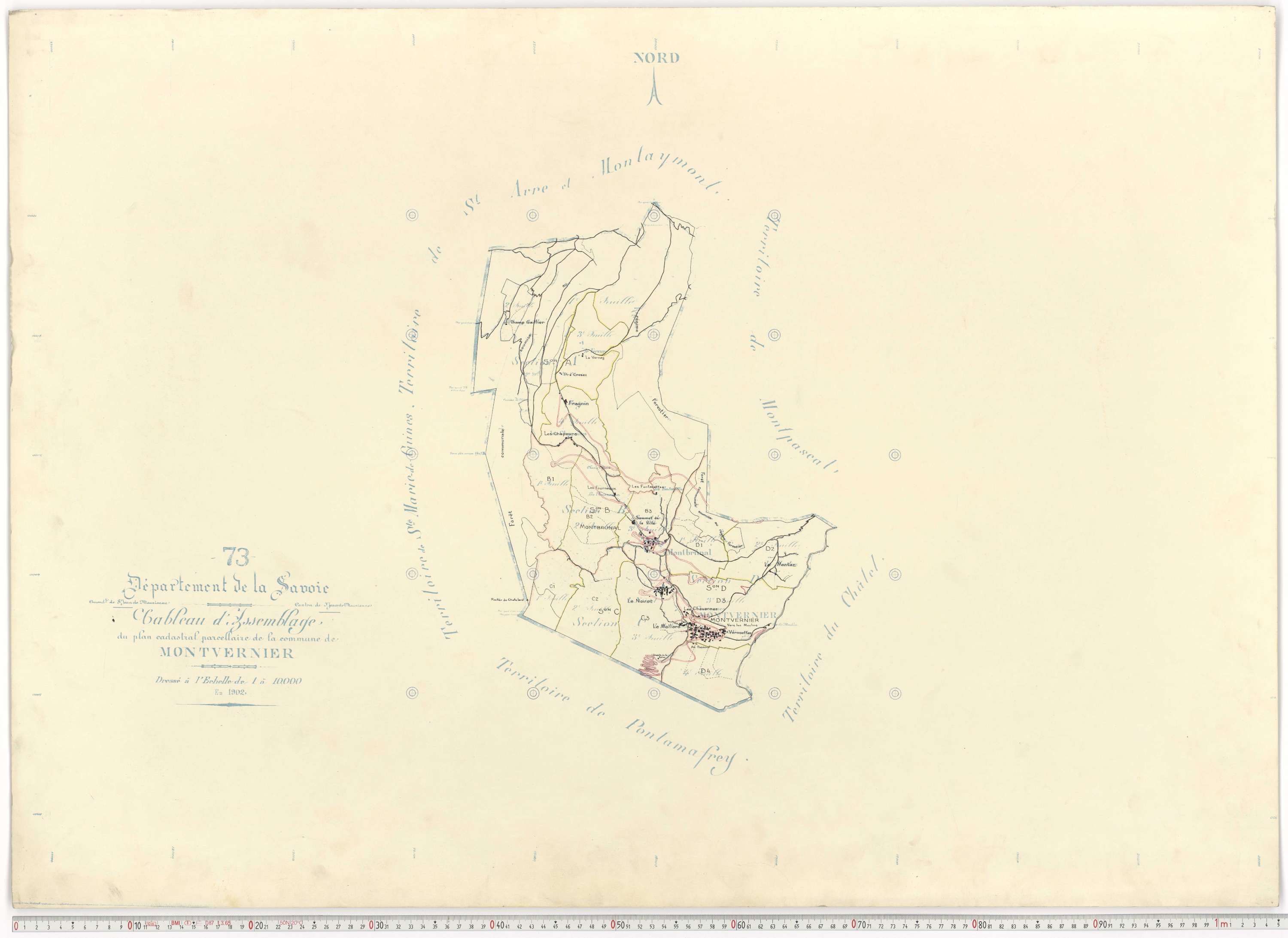 Montvernier - Plans cadastraux du cadastre rénové.