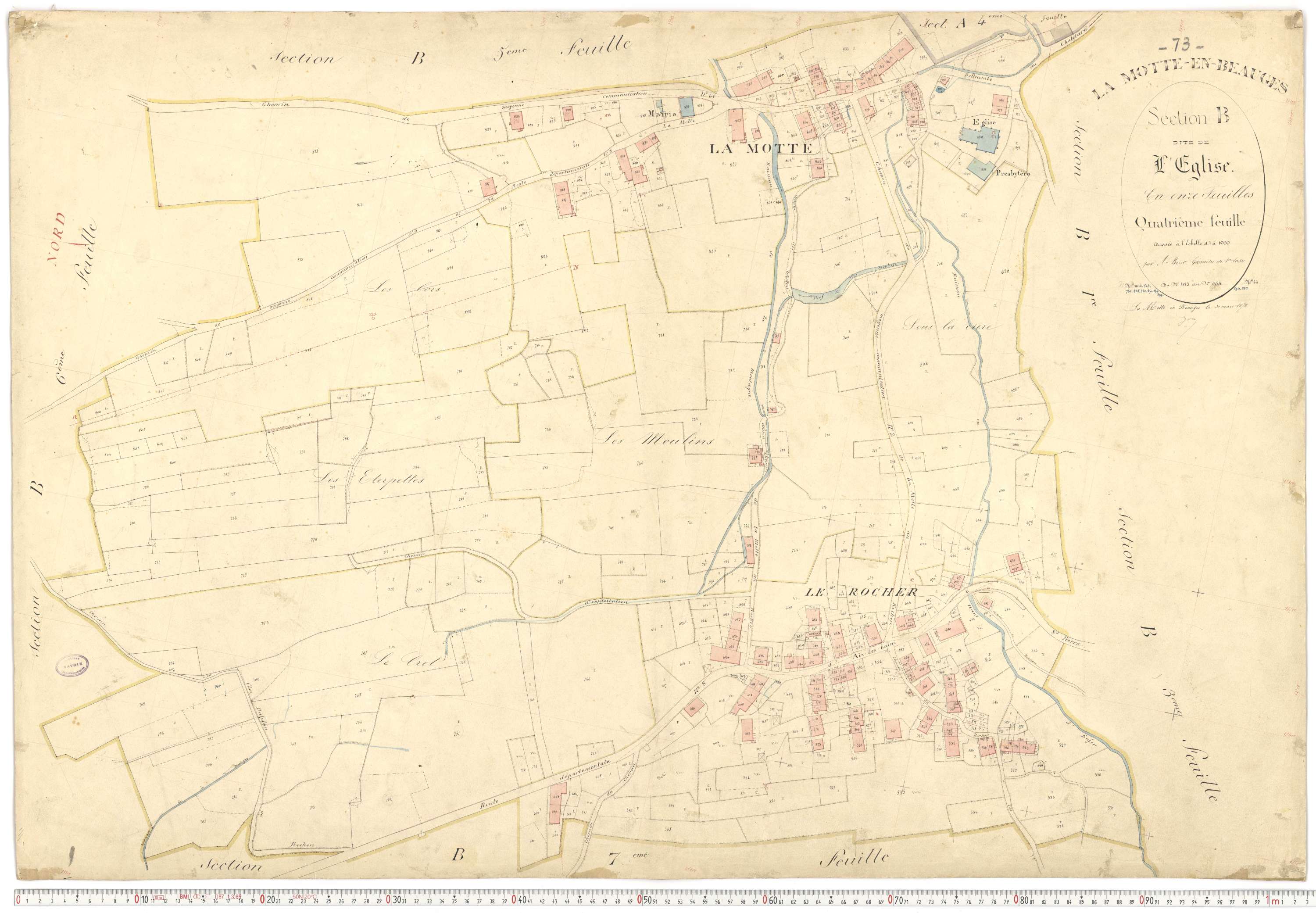 La Motte-en-Bauges - Cadastre français (1878).