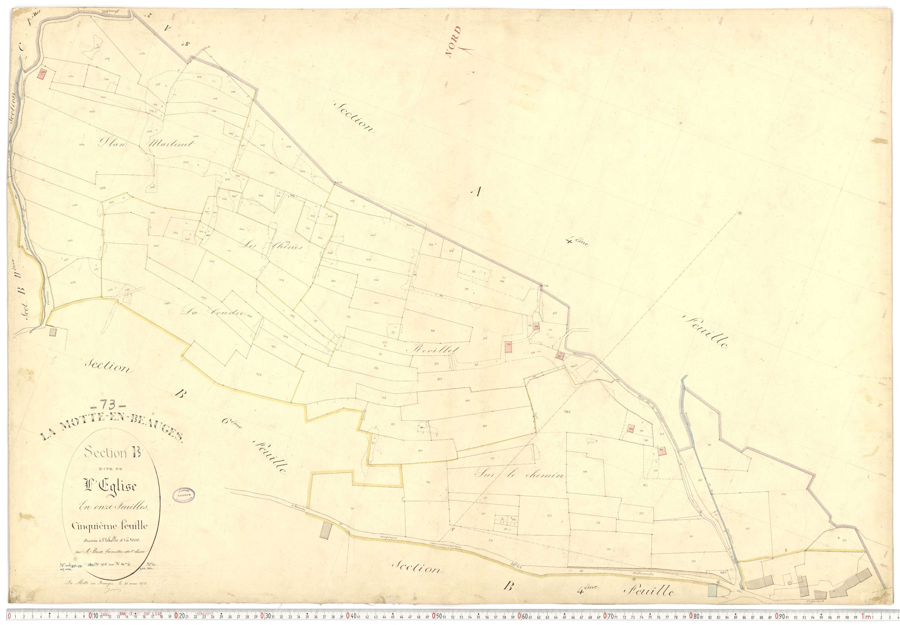 La Motte-en-Bauges - Cadastre français (1878).