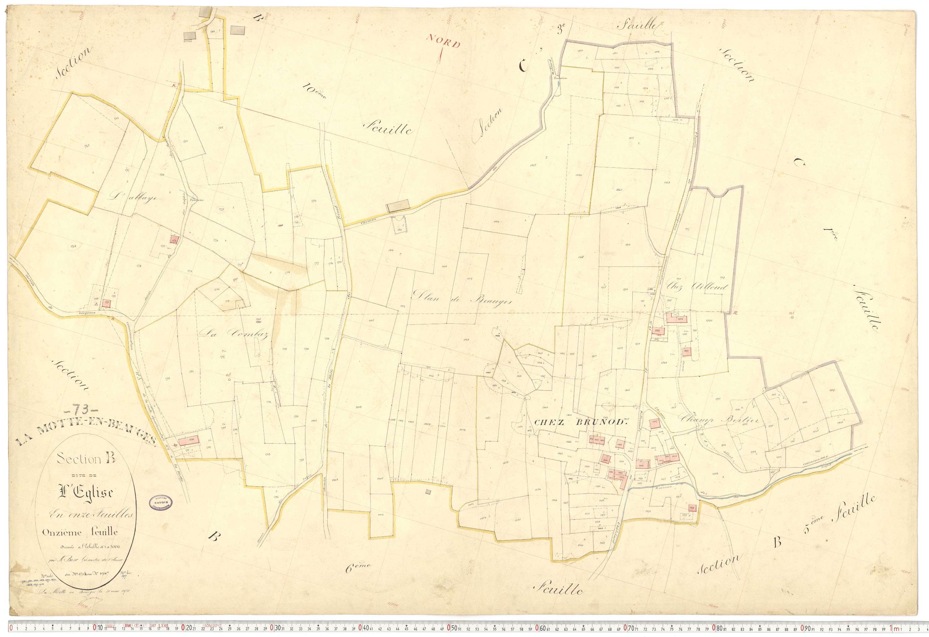 La Motte-en-Bauges - Cadastre français (1878).