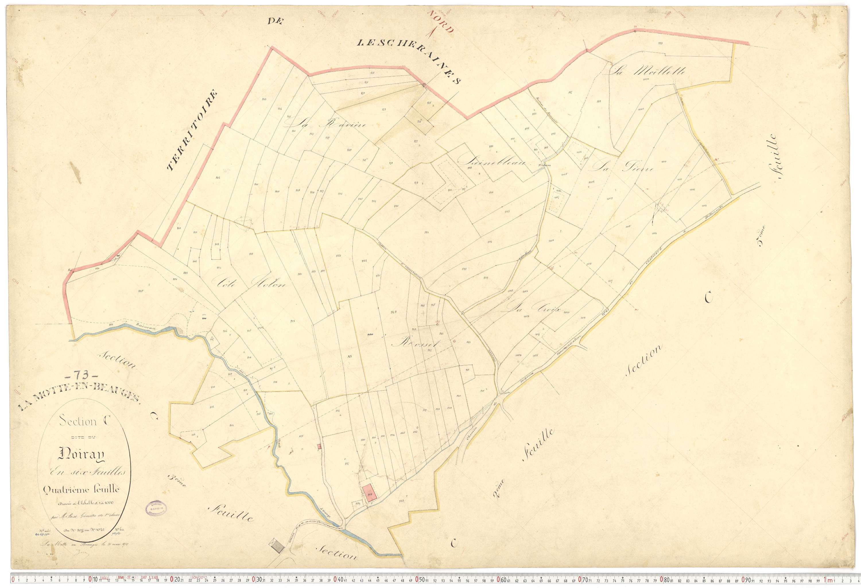 La Motte-en-Bauges - Cadastre français (1878).