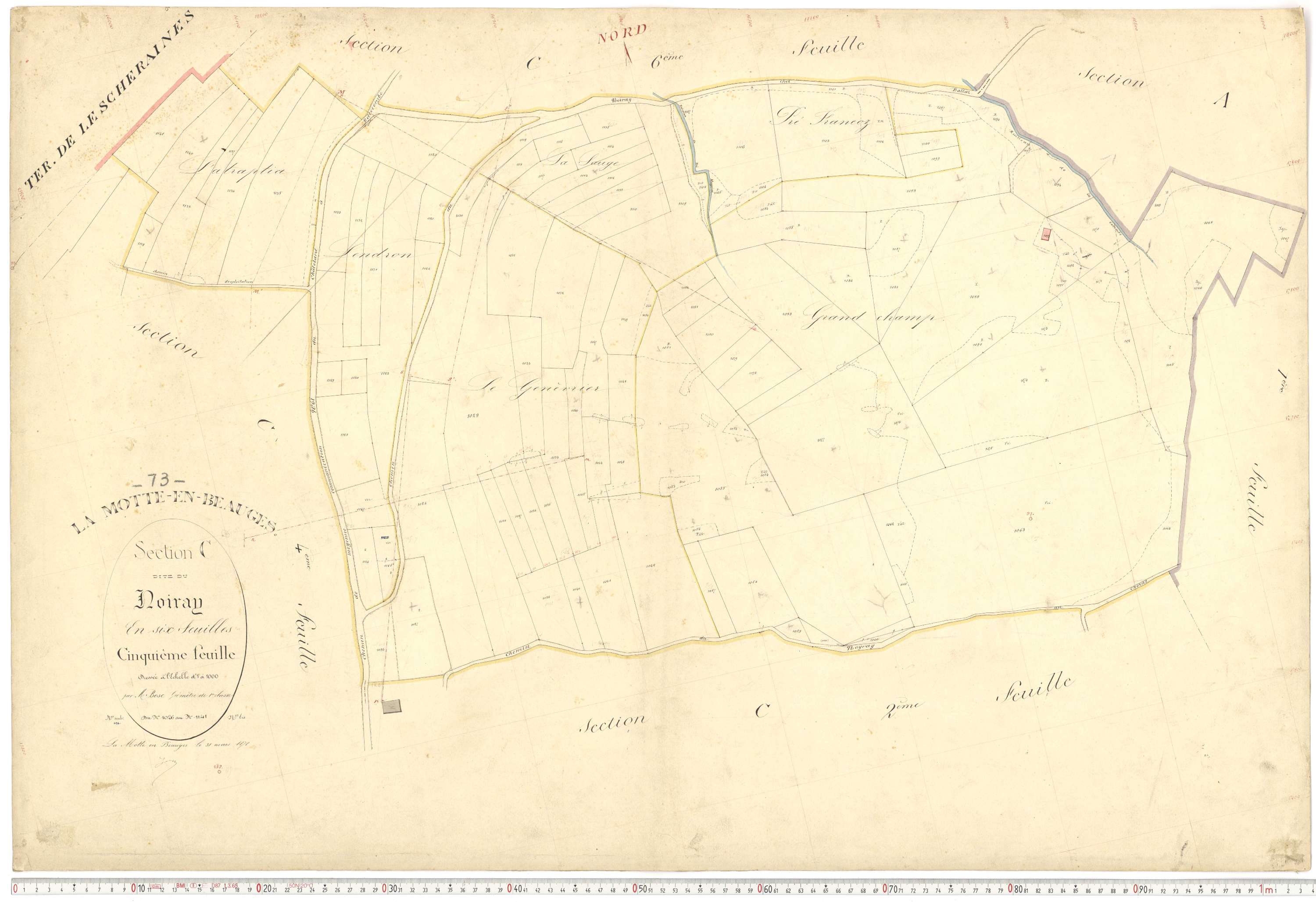 La Motte-en-Bauges - Cadastre français (1878).