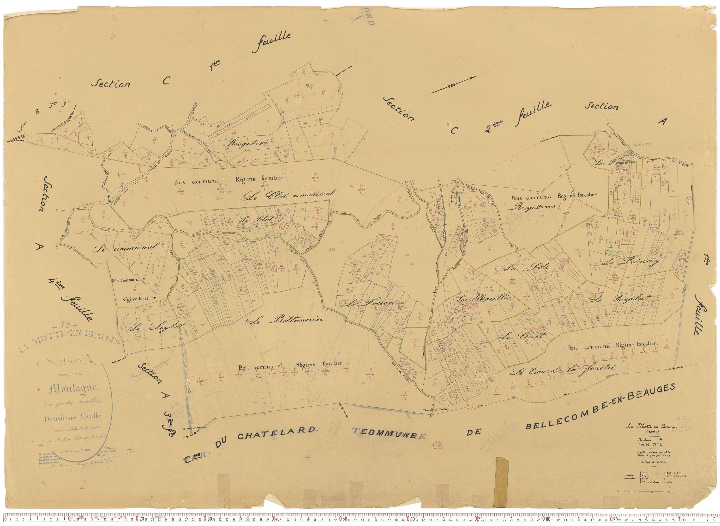 La Motte-en-Bauges - Cadastre rénové, version de travail (1958).