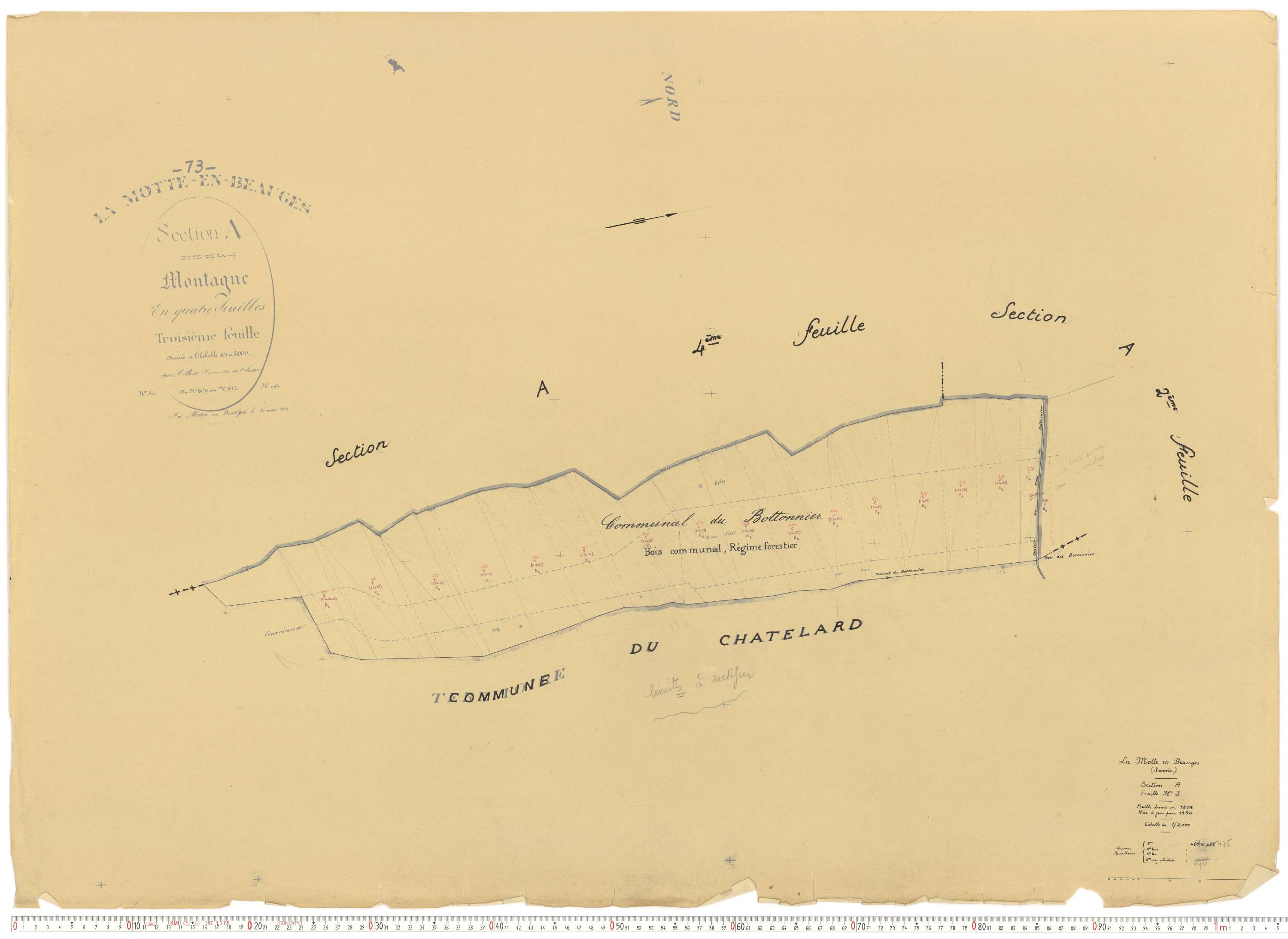 La Motte-en-Bauges - Cadastre rénové, version de travail (1958).