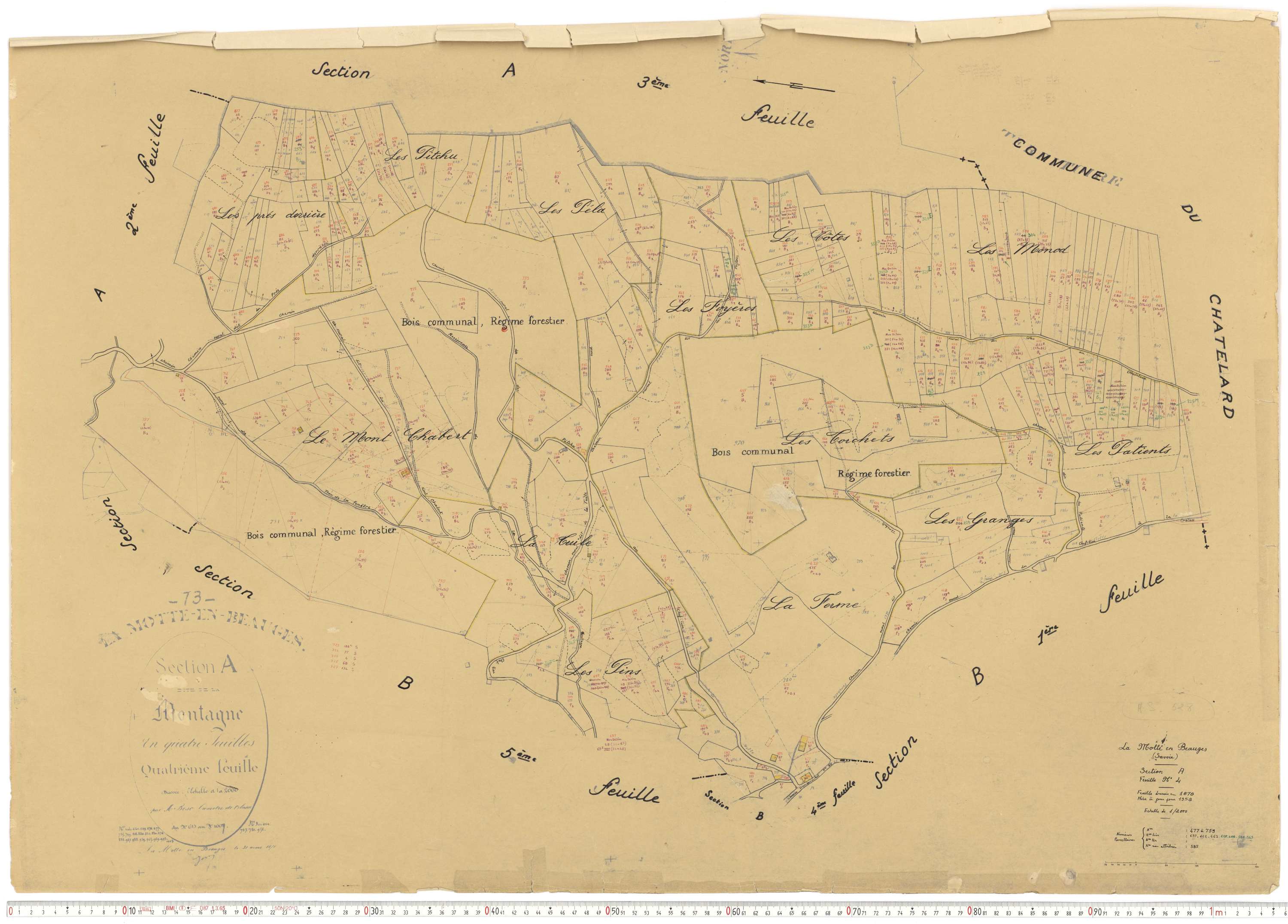 La Motte-en-Bauges - Cadastre rénové, version de travail (1958).