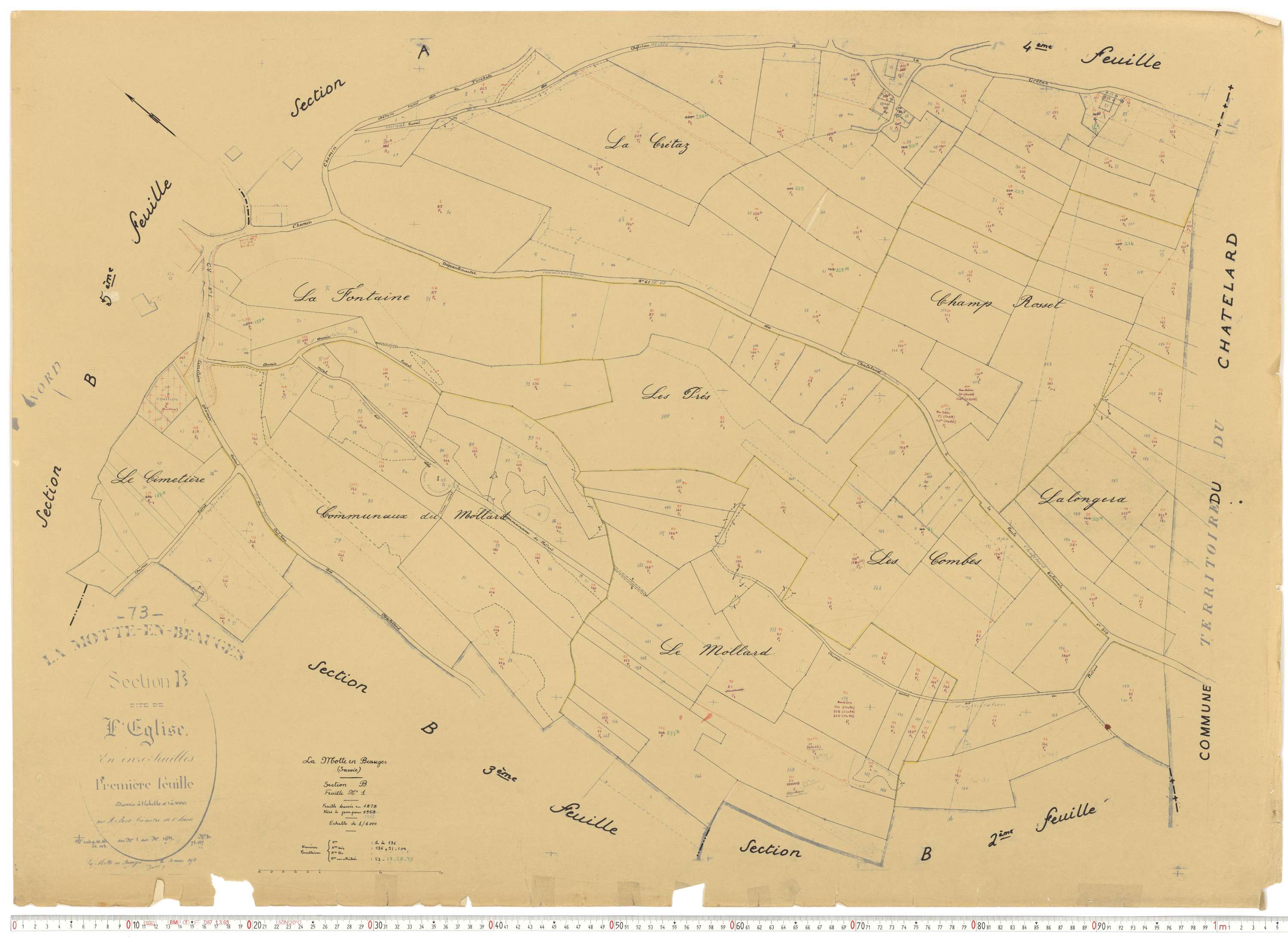 La Motte-en-Bauges - Cadastre rénové, version de travail (1958).