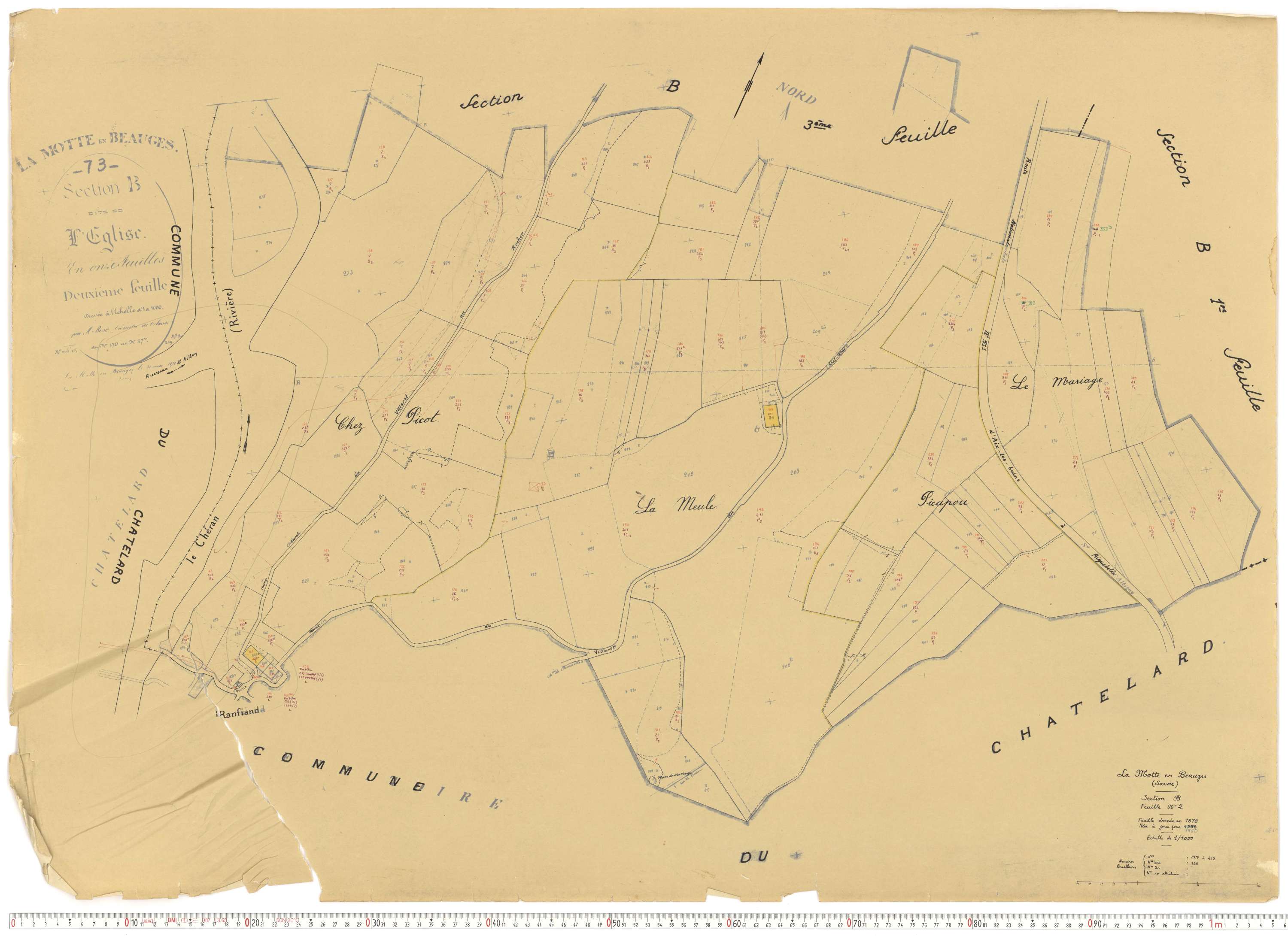 La Motte-en-Bauges - Cadastre rénové, version de travail (1958).